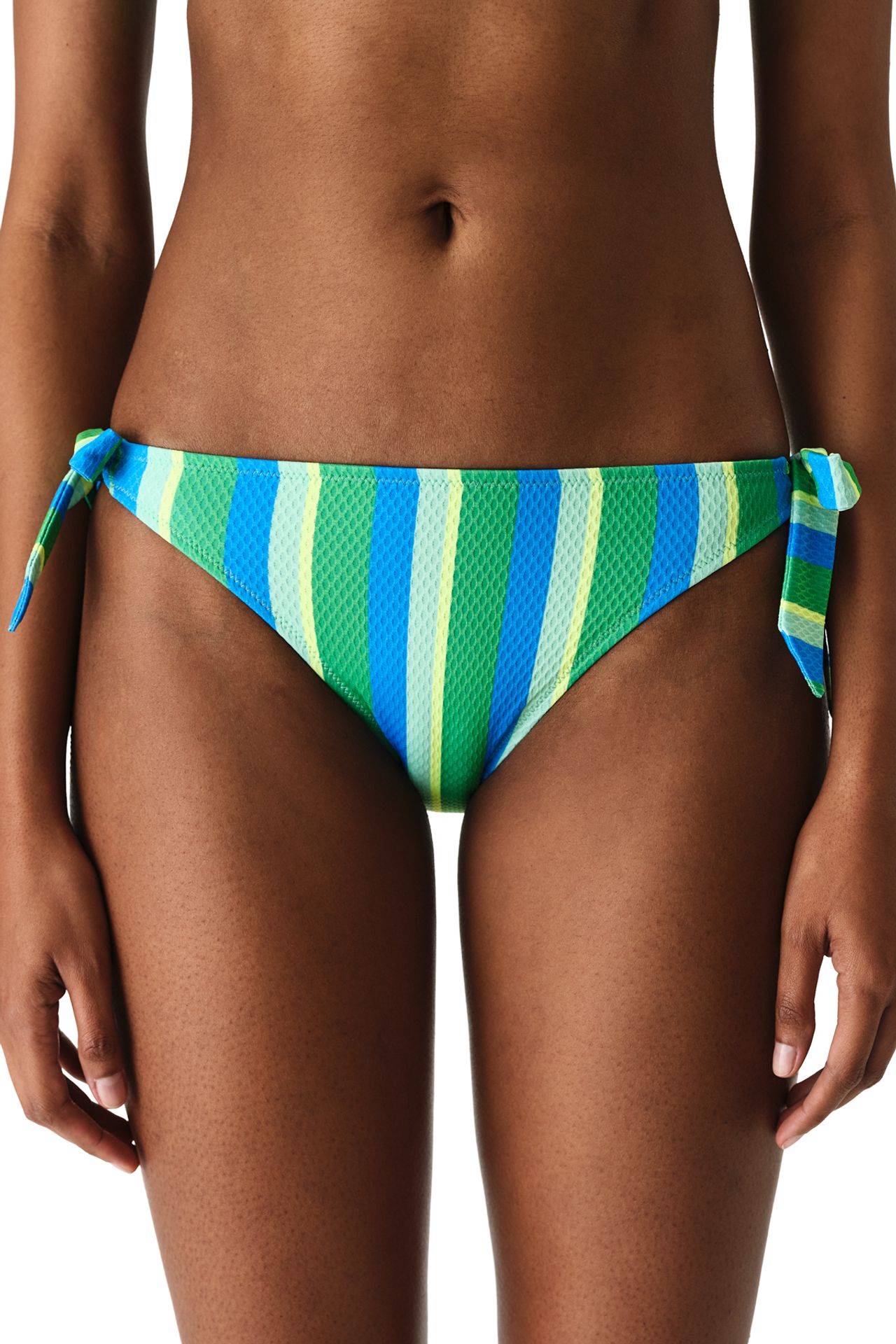 PENTI Davina Striped Textured Low Waist Bikini Bottom 1