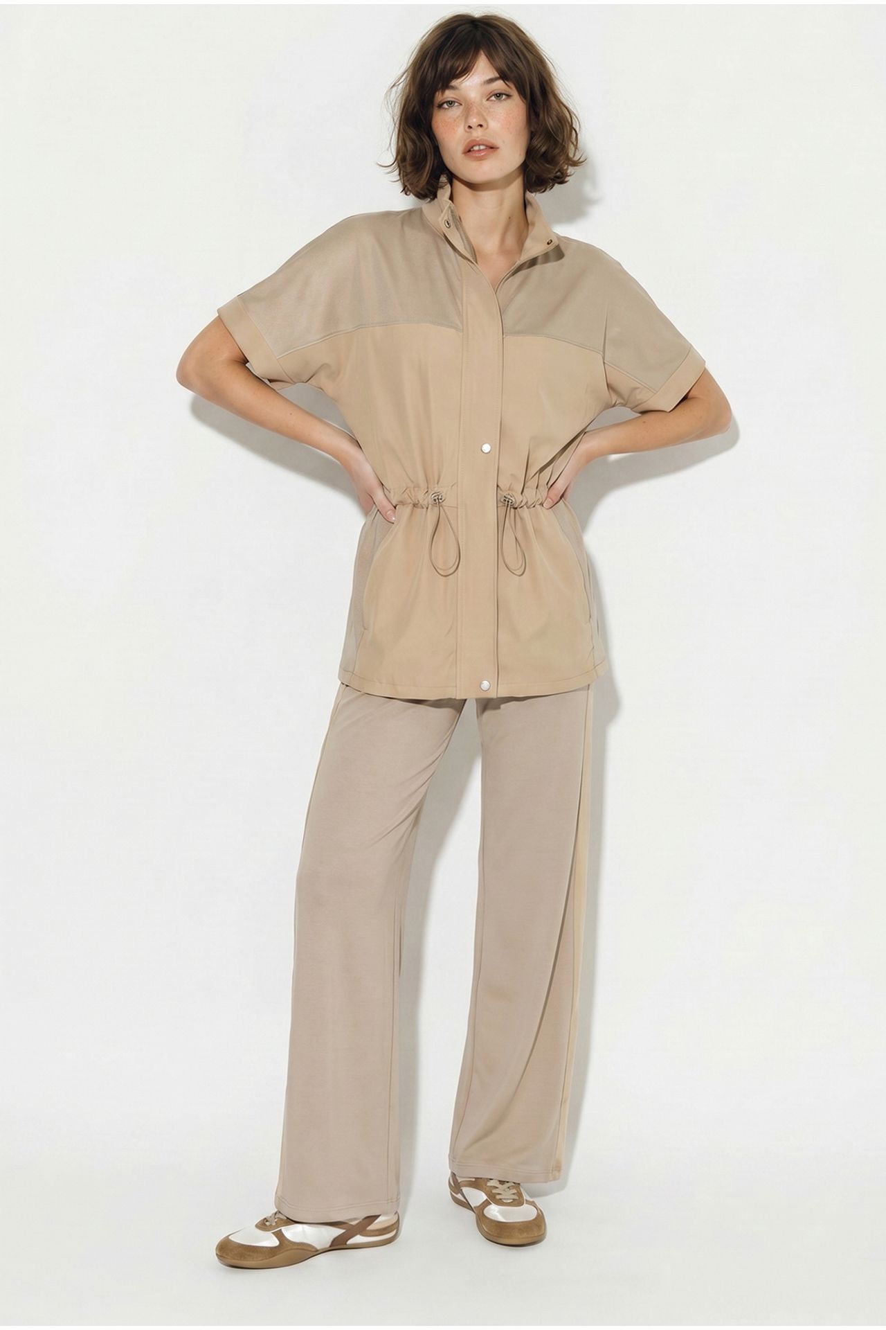 LUCCI Solid Wide-leg Cardigan And Trouser Set 2