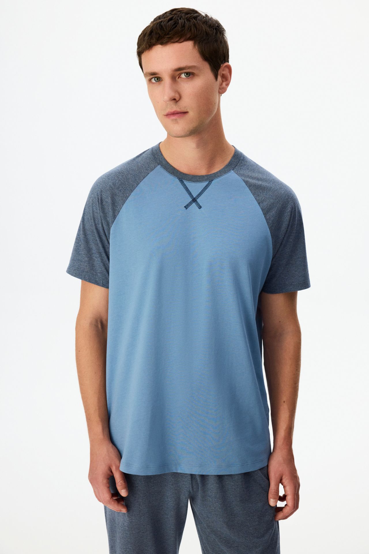 PENTI Men's Tailored Pajama Set With Short Sleeves 2