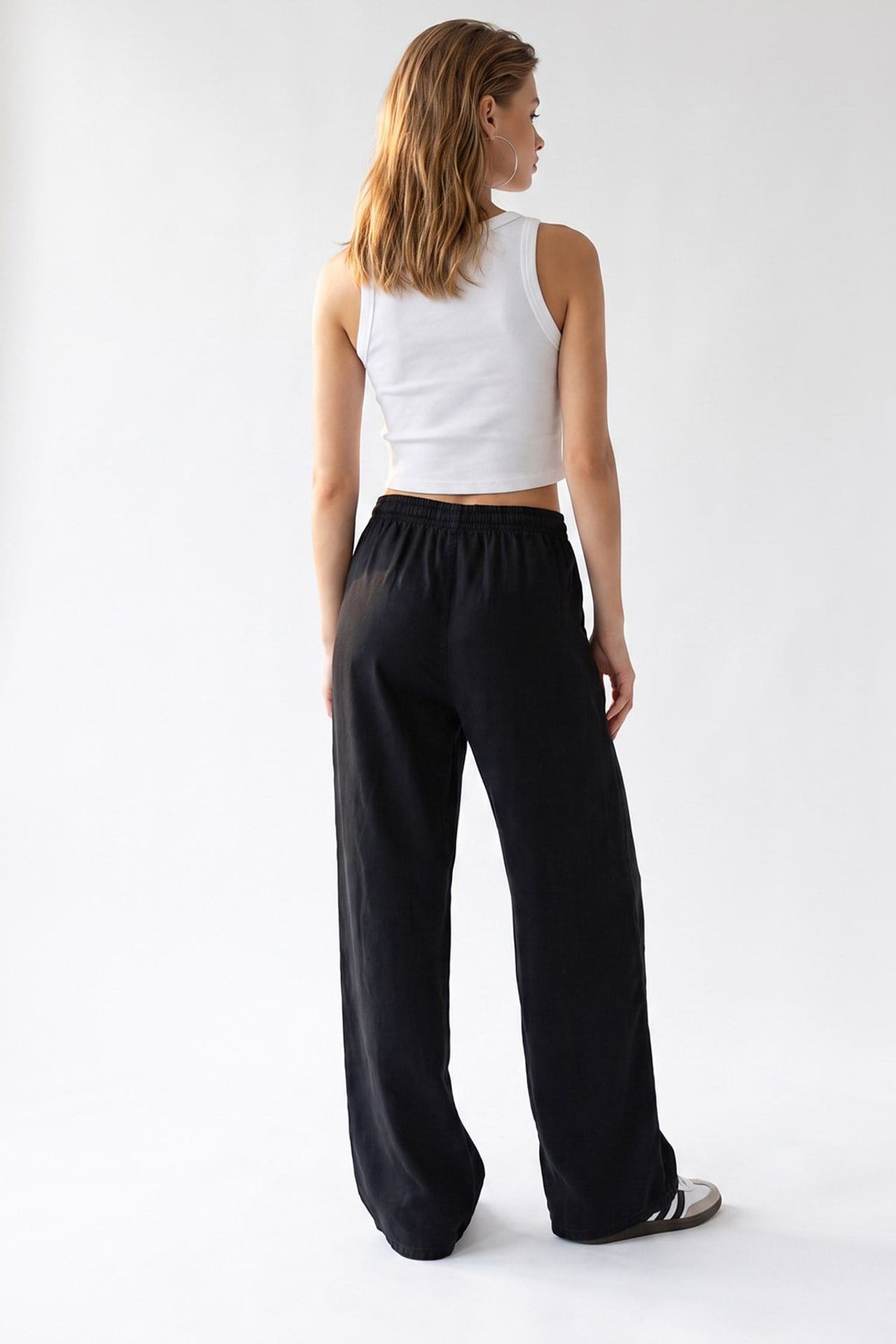 MIXRAY Tencel Wide-Leg Palazzo Trousers 5