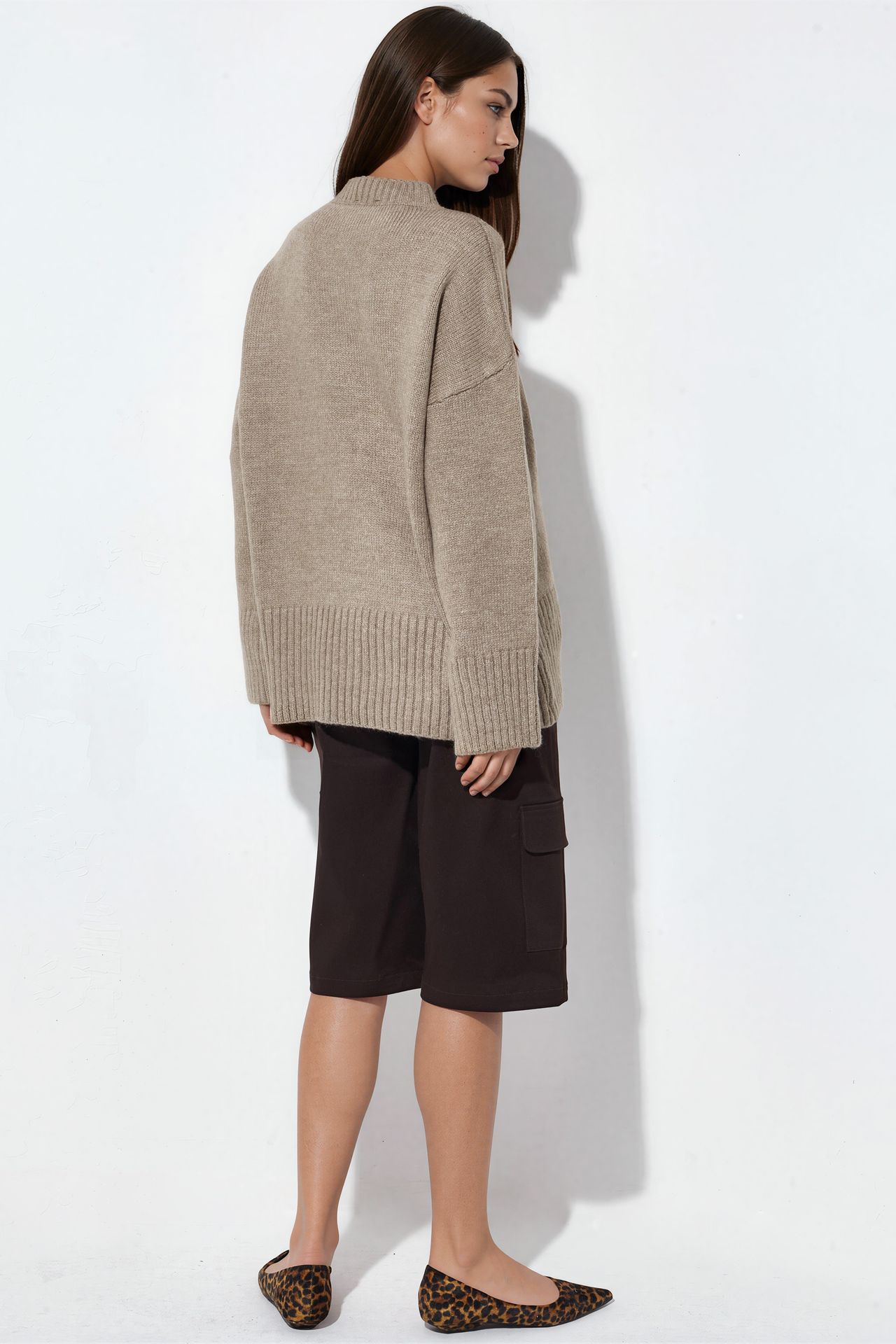 VIORNA Düz Bisiklet Yaka Sweatshirt 3