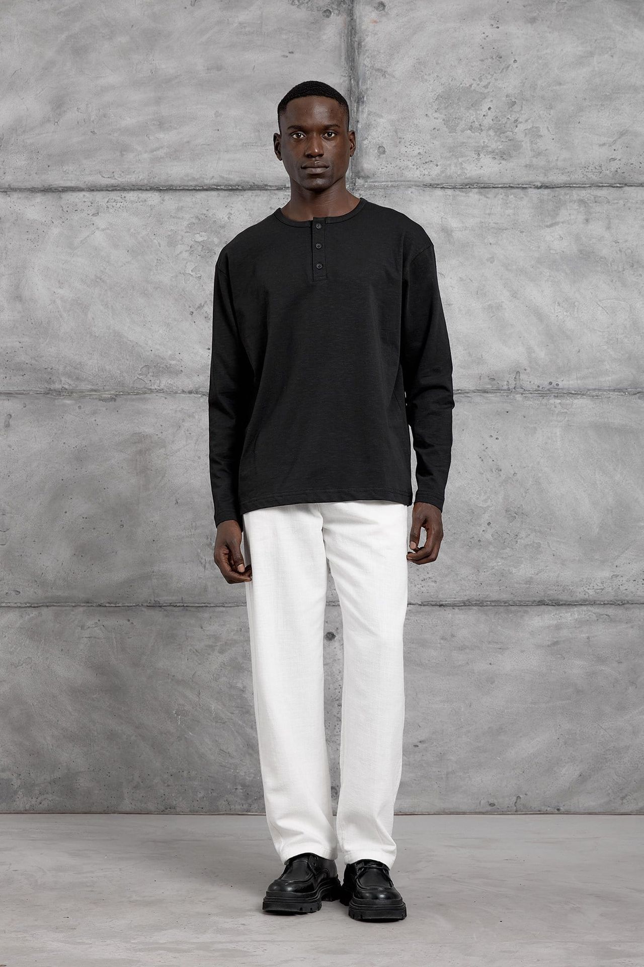 NOMARC Geniş Kesim Düğmeli Bisiklet Yaka Sweatshirt 3