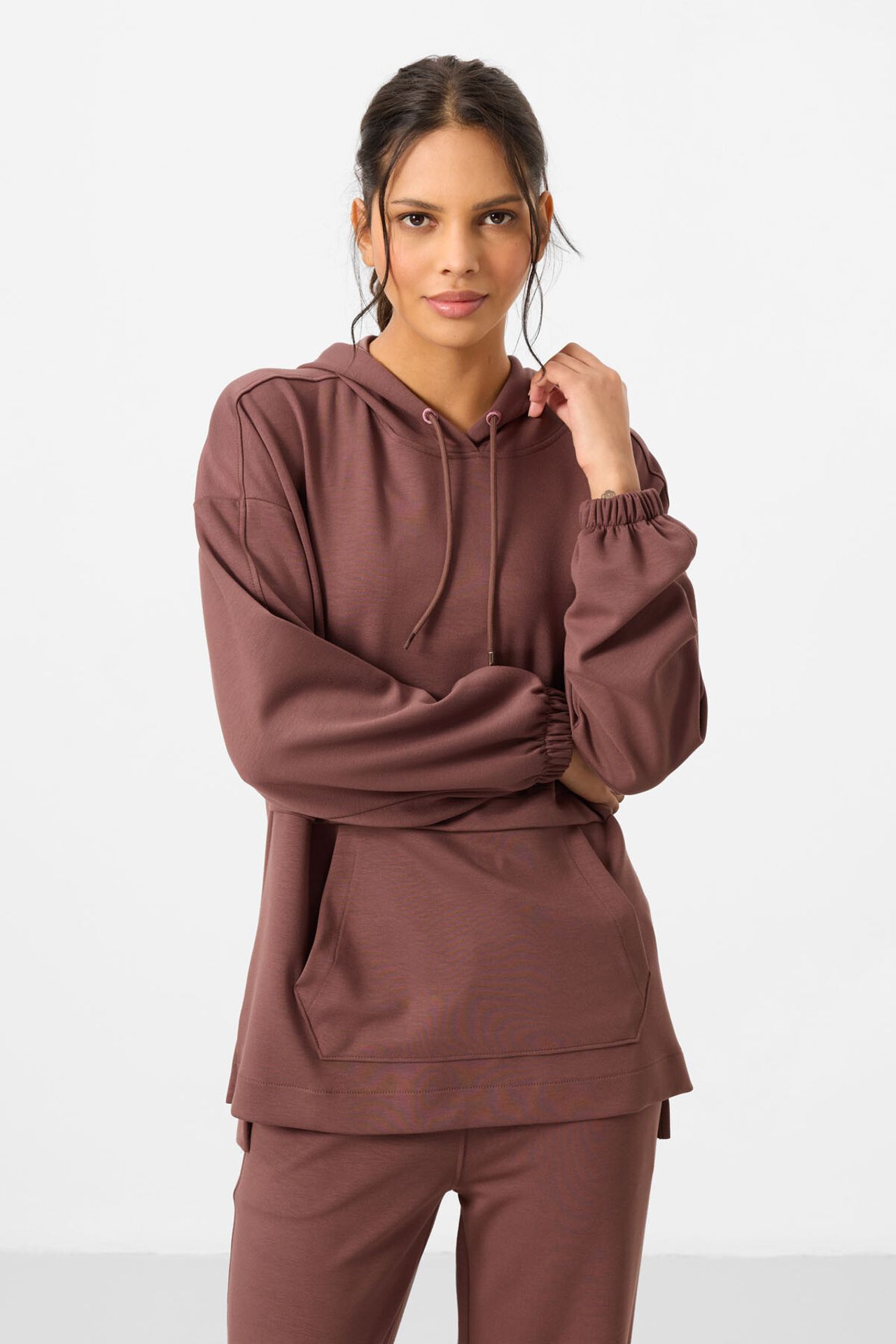 TOMMY Oversized Hooded Sweatshirt And Wide-Leg Pants Set 5