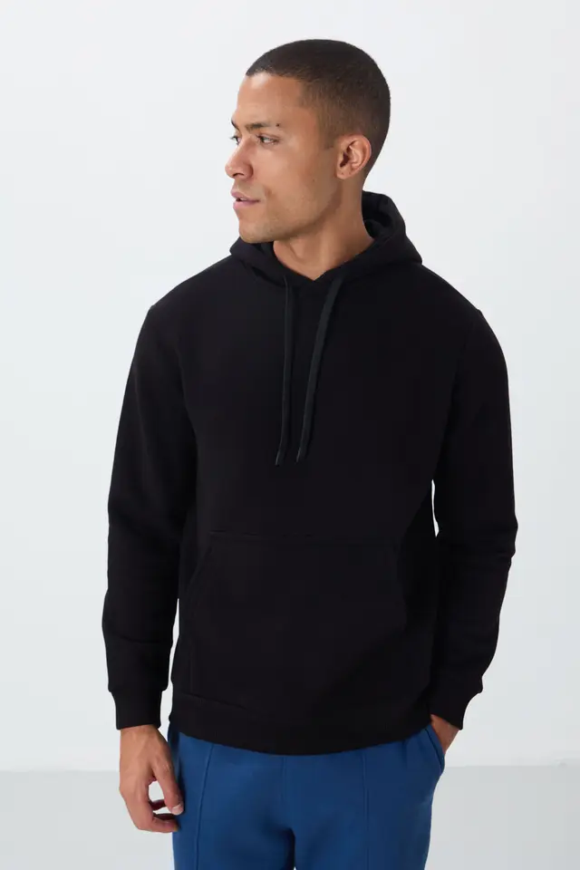 TOMMY Men's Solid Hooded Sweatshirt With Pocket