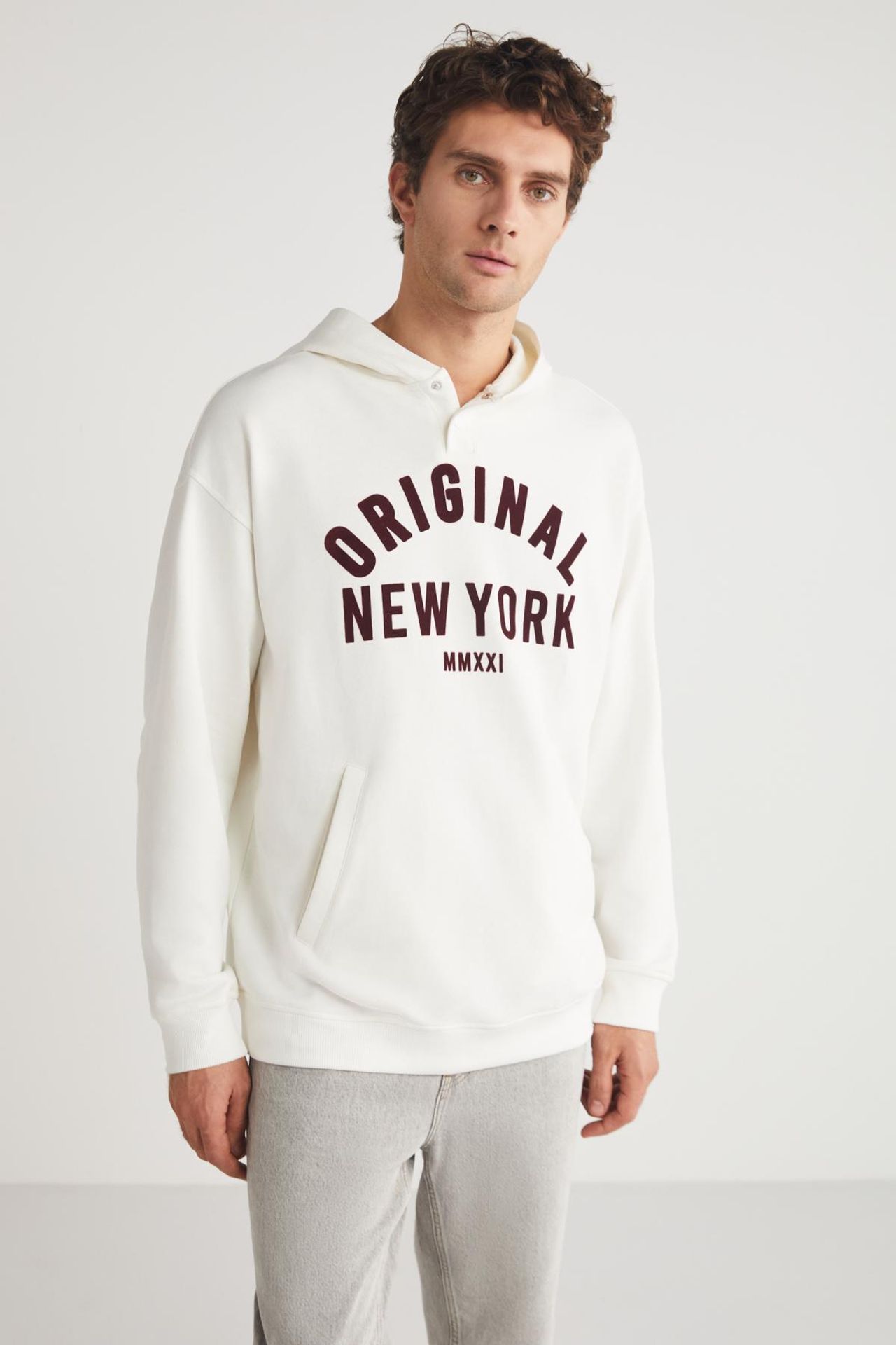 GRIMELANGE Baskılı Cepli Kapüşonlu Sweatshirt 1