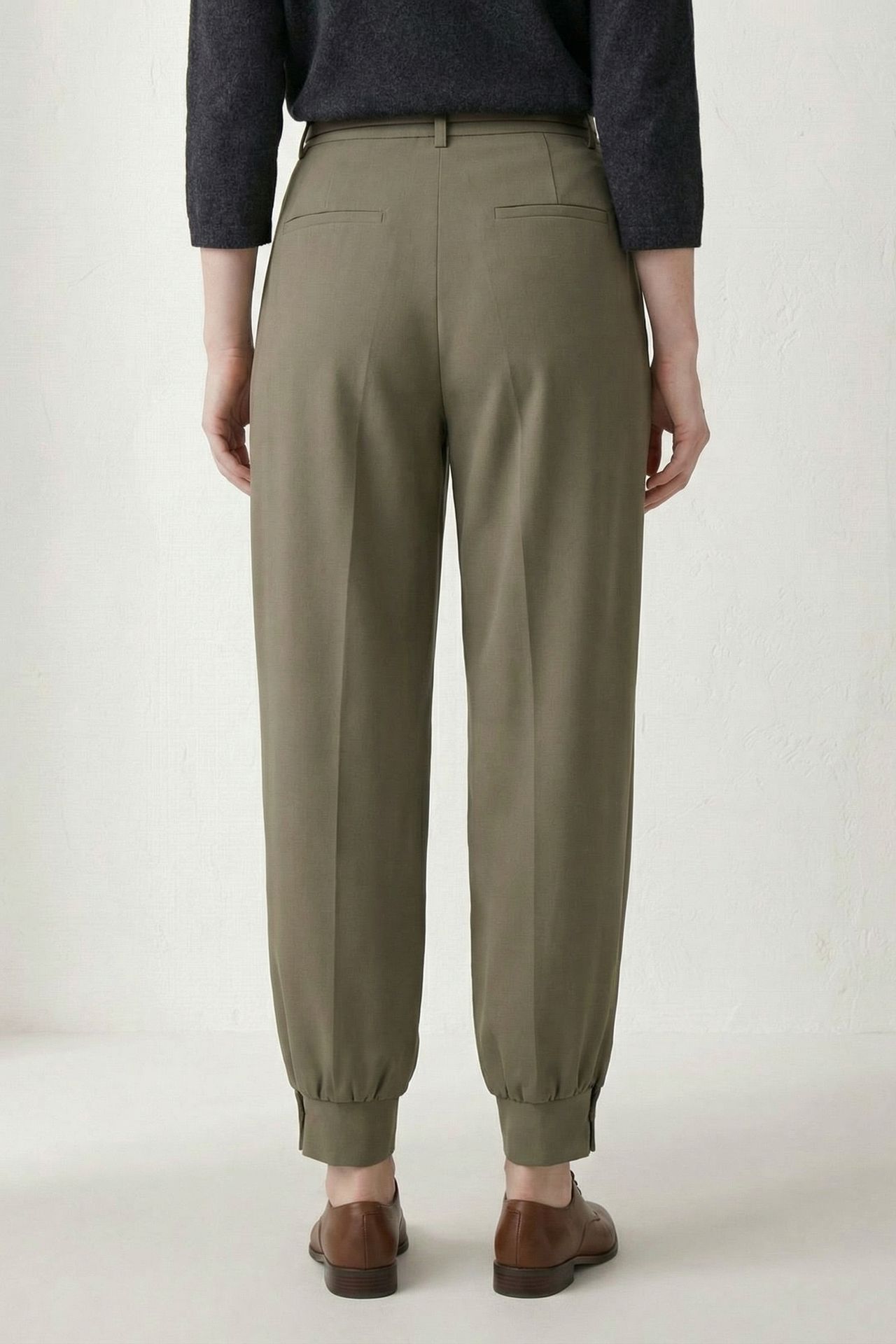 MY FASHION Belted Buttoned Leg Tailored Trousers 5