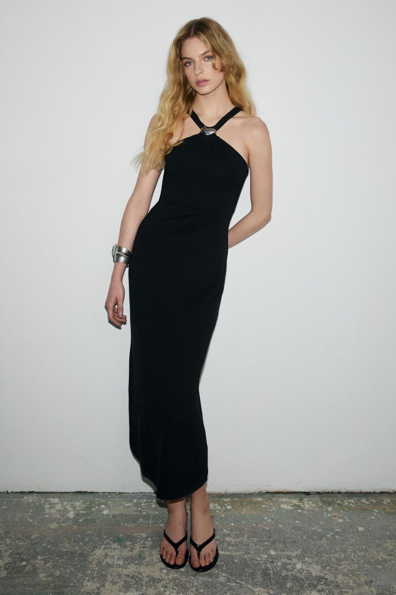 GRIMELANGE Halter Neck Bodycon Maxi Dress 4
