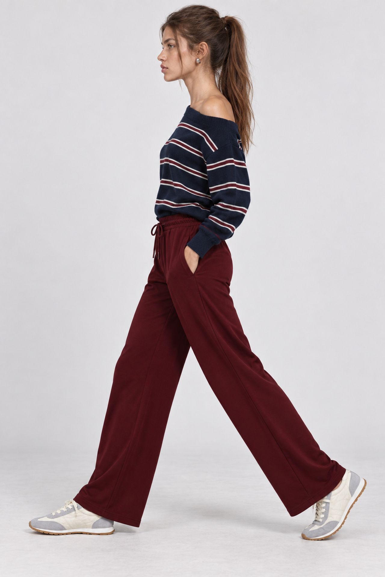 ISTANBUL Wide Leg Drawstring Waist Sweatpants 3