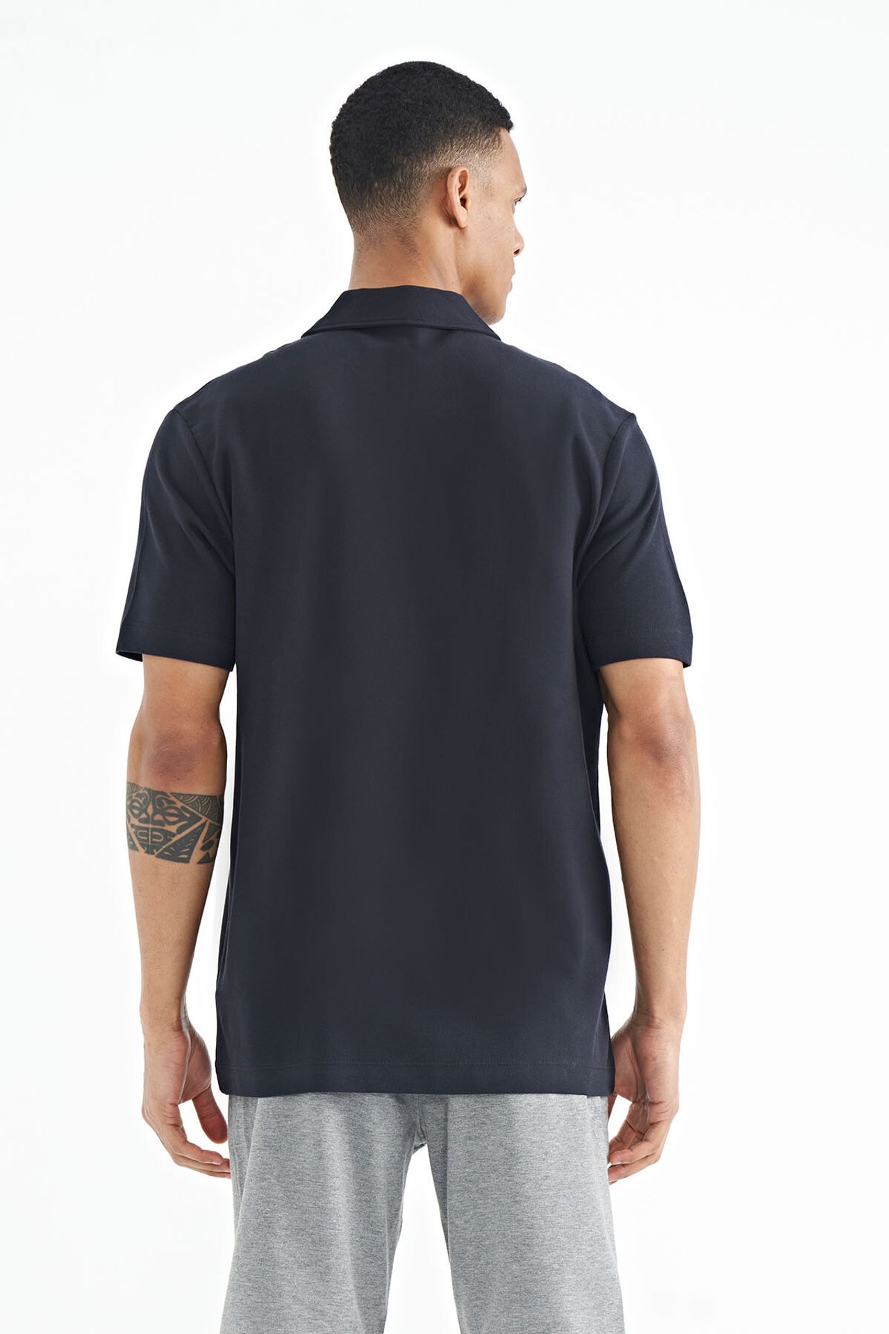 TOMMY Men's Cotton Polo T-Shirt With Text Print 5