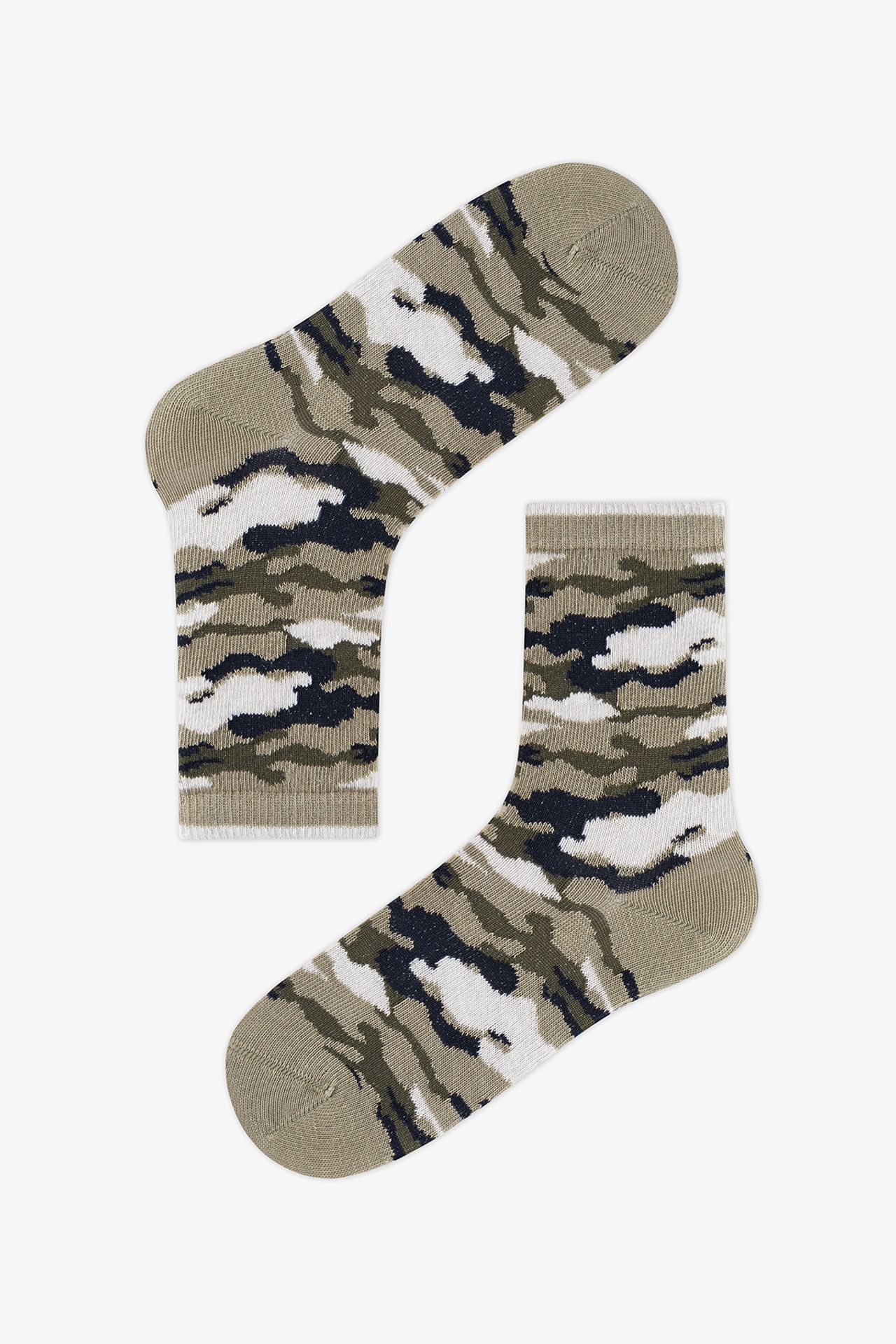 PENTI Boys' Camo Camouflage Patterned Double Crew Socks 2