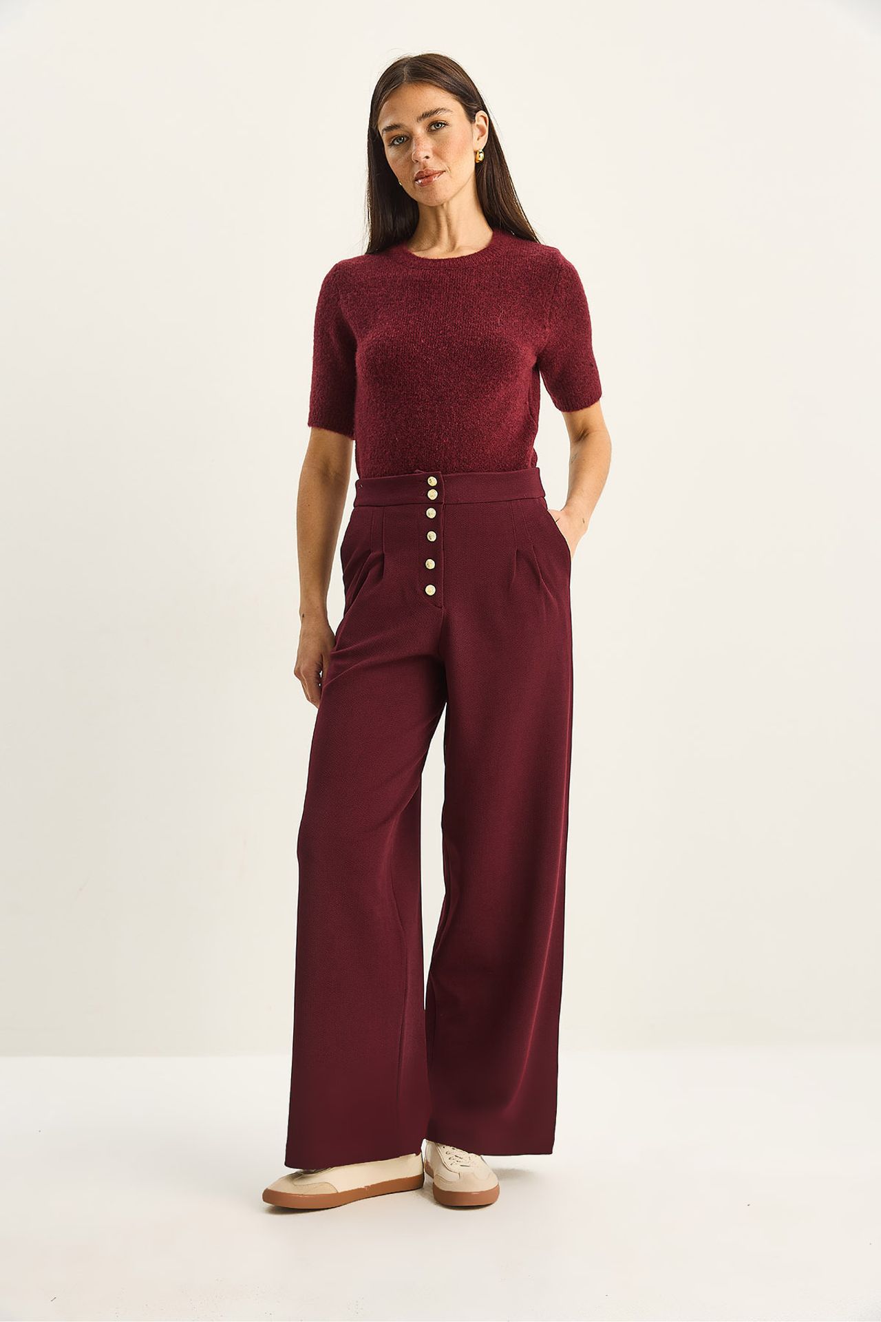 LUCCI High Waist Wide Leg Palazzo Pants 4