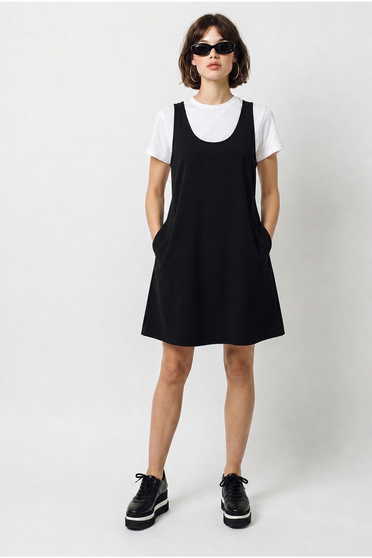 LUCCI Sleeveless A-line Mini Dress With Pockets 2