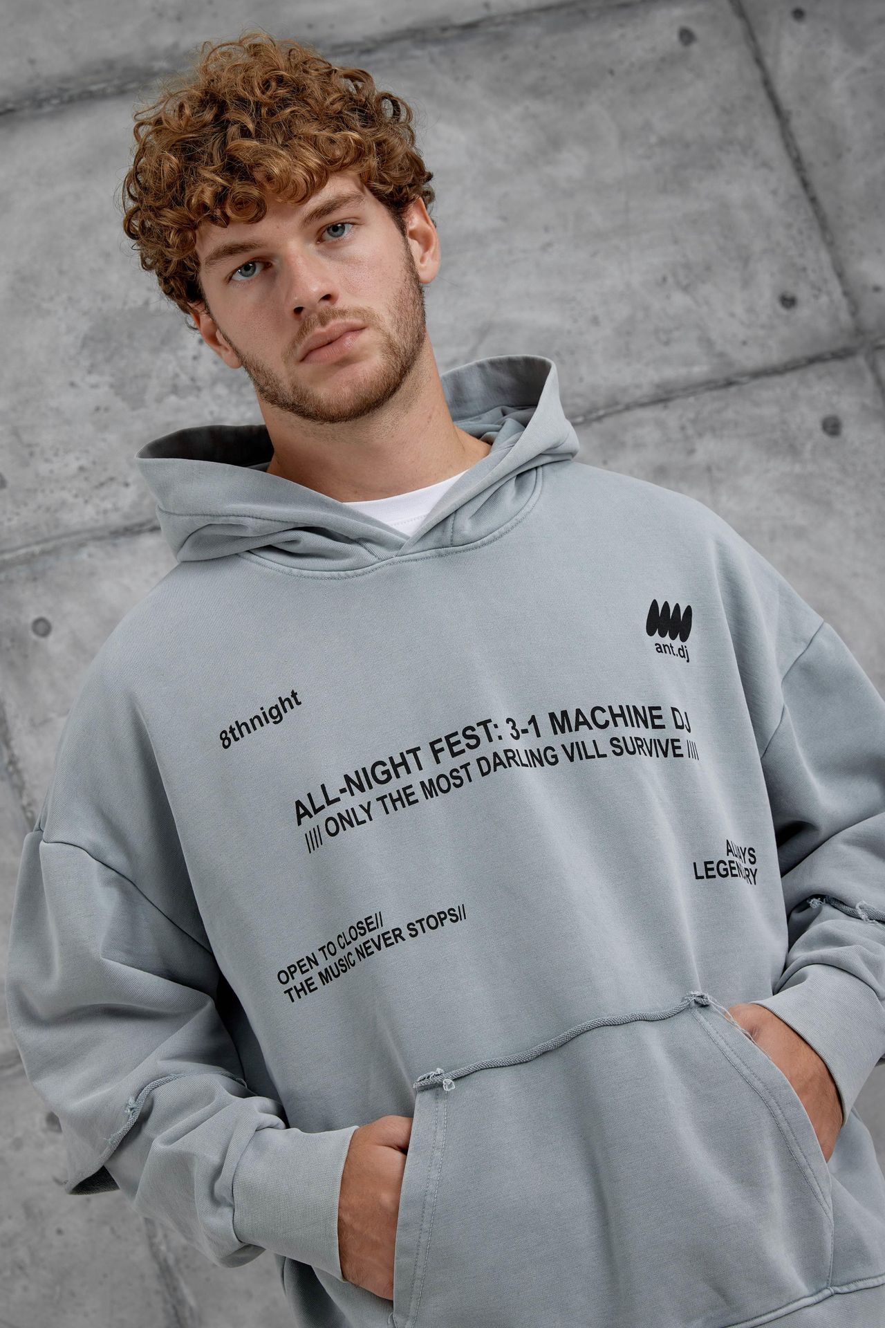 NOMARC Geniş Kesim Baskılı Kapüşonlu Sweatshirt 1