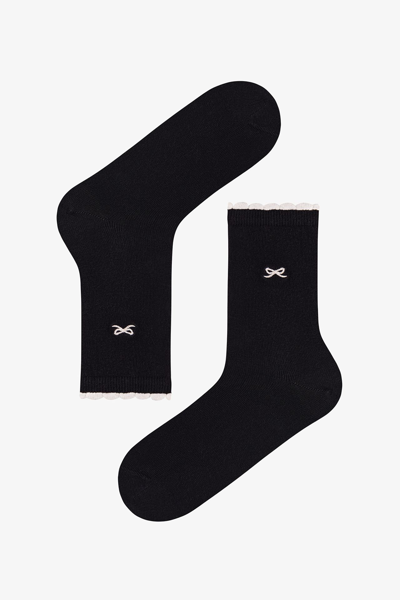 PENTI Frilled Bowtie Bow Print 2-Pack Ankle Socks 2