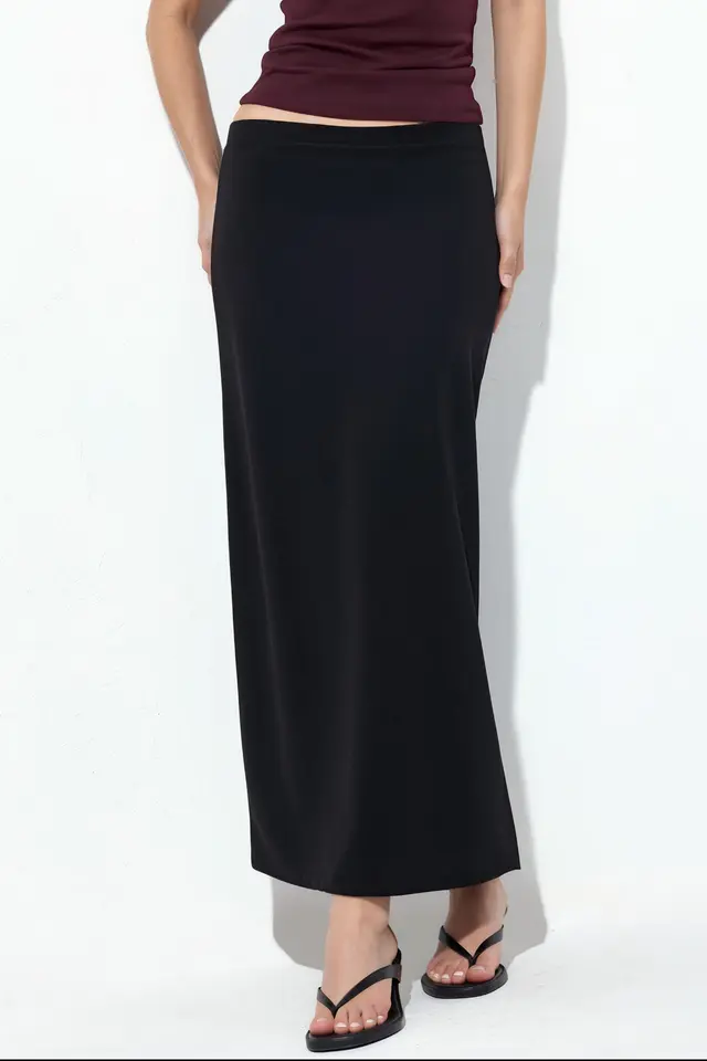 BUSEM Midi Straight Crepe Skirt