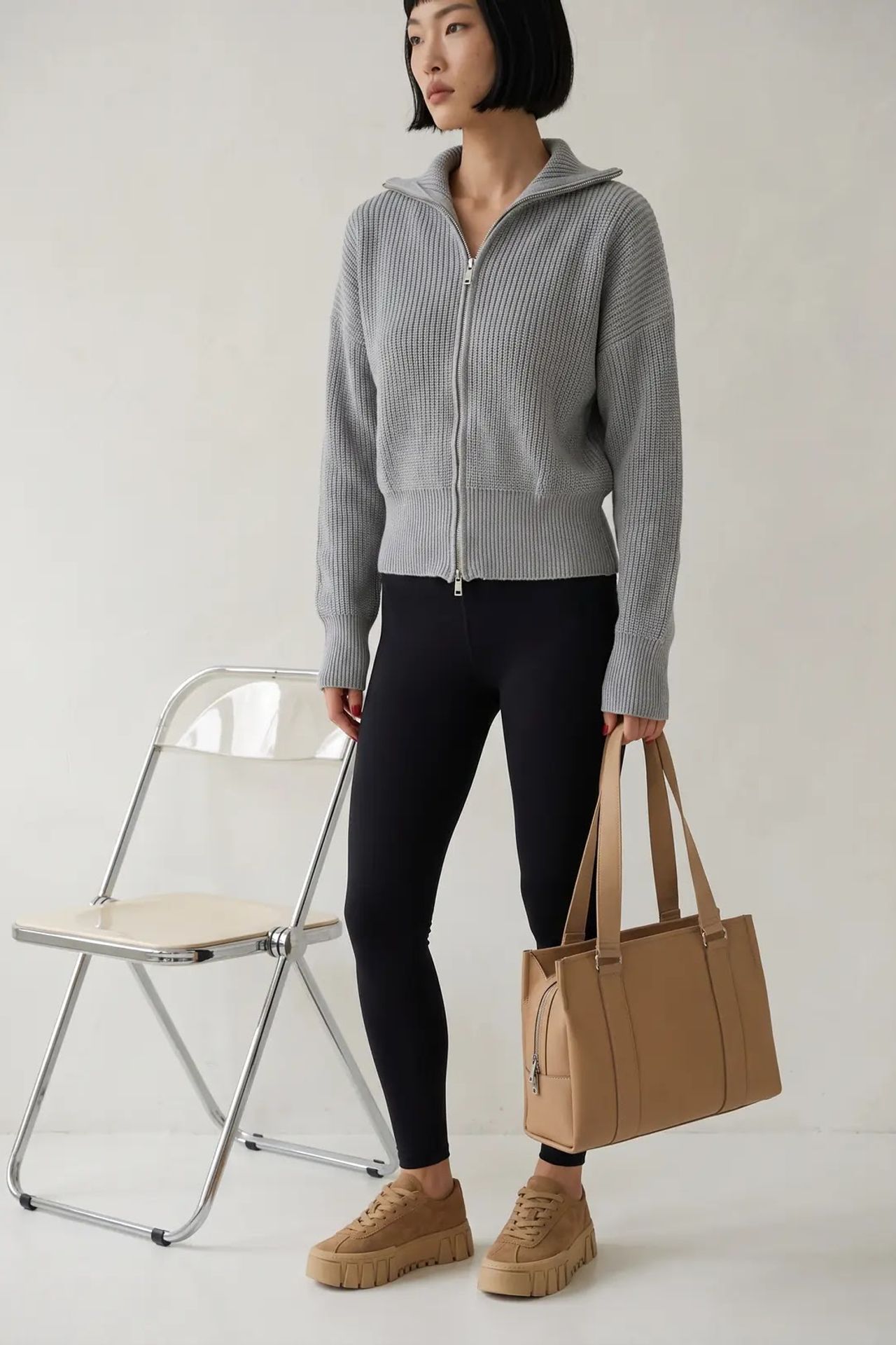 MY FASHION Açık Ön Basit Örgü Hırka 3