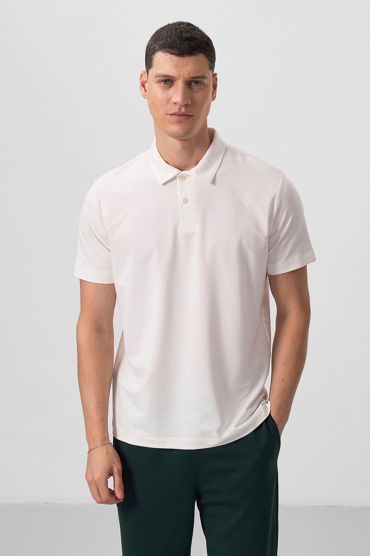 TOMMY Men's Cotton-Elastane Polo T-Shirt 3