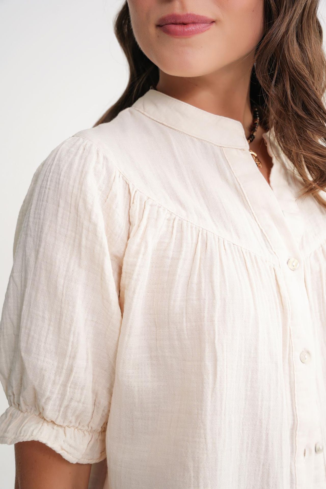 Mixray Linen Blend Short Sleeve Buttoned Shirt 6