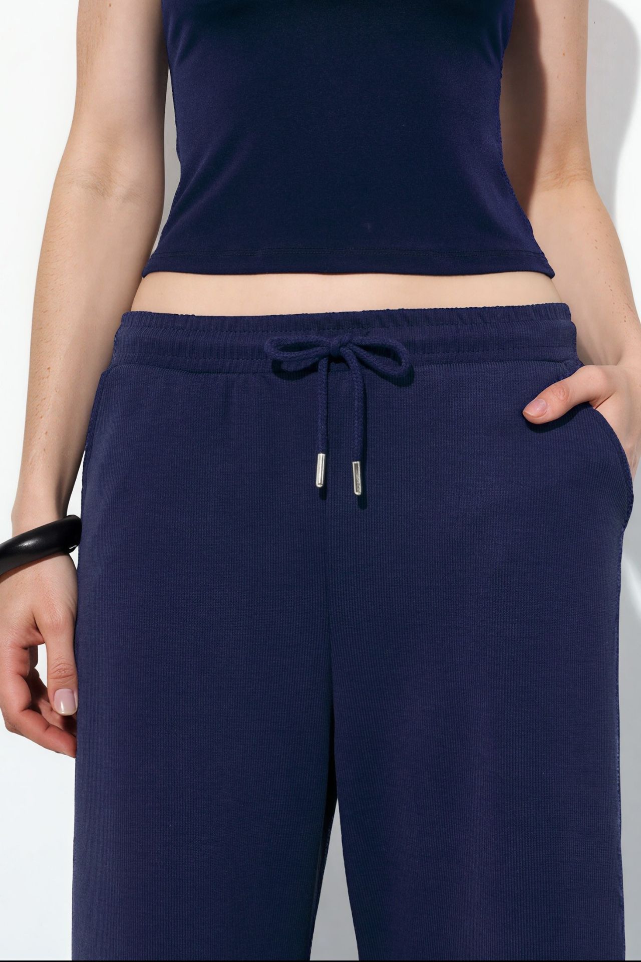 BUSEM Ribbed Drawstring Waist Pants 4