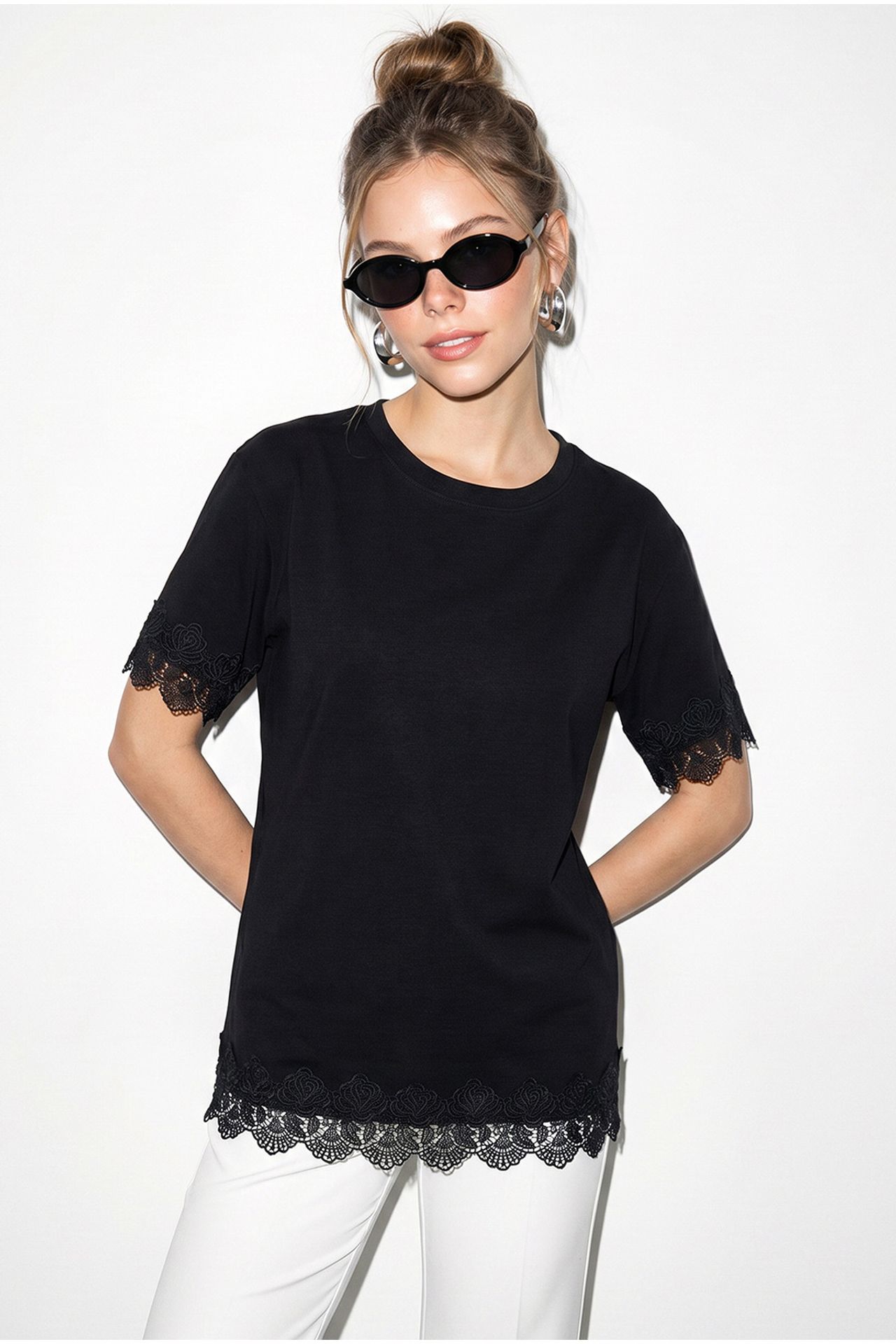 LUCCI Oversized Crew Neck Cotton T-Shirt 1