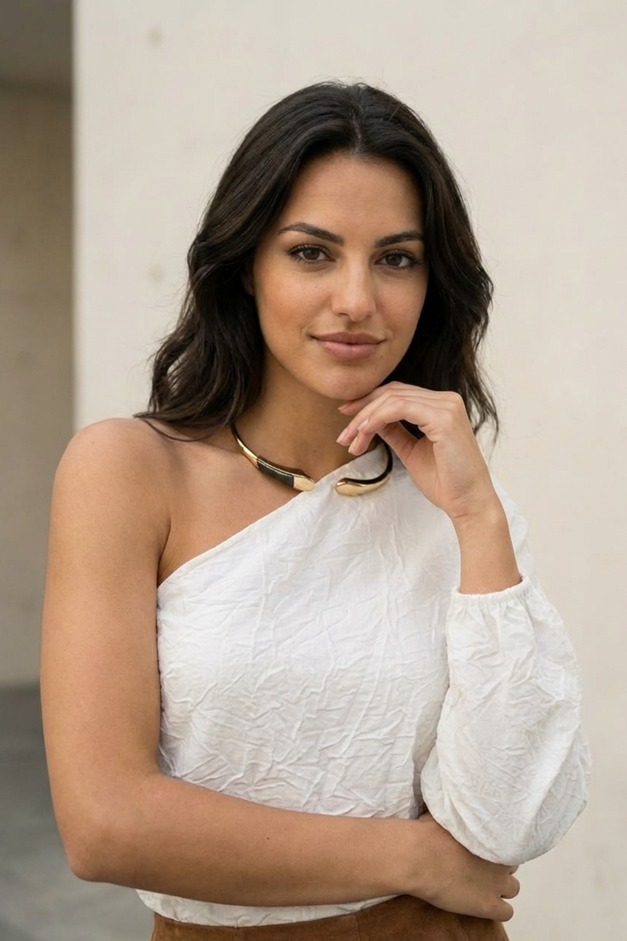 MY FASHION Off-Shoulder Cut-Out Cotton Poplin Blouse 4