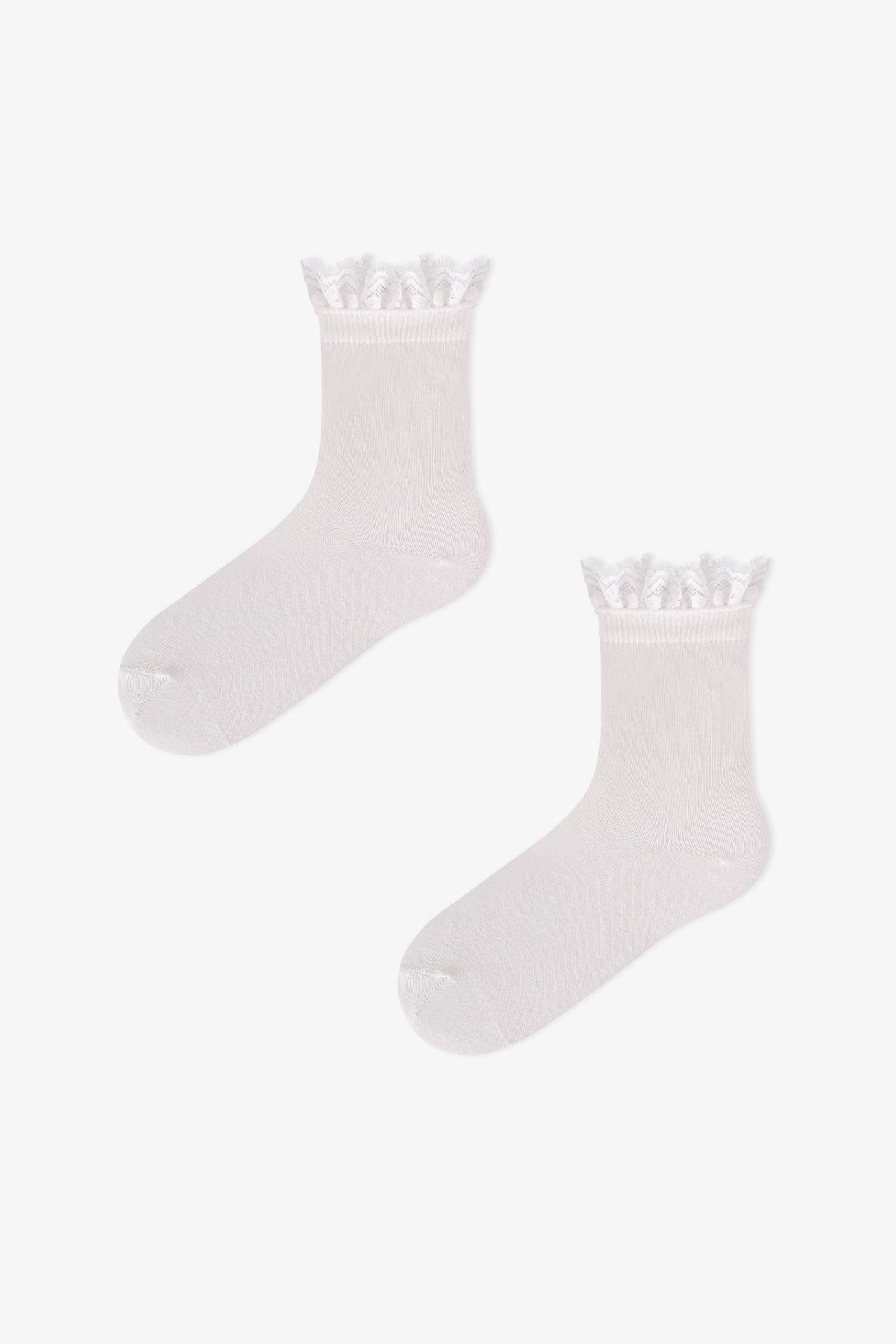 PENTI Girls' Marsmelov Little Lady Cotton Lace 2-Pack Crew Socks 1