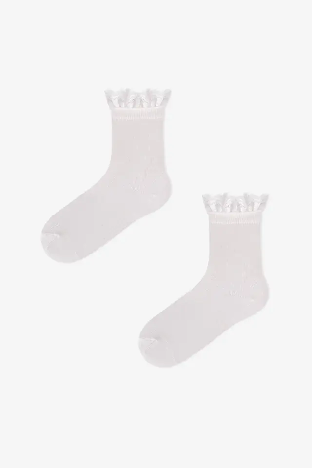 PENTI Girls' Marsmelov Little Lady Cotton Lace 2-Pack Crew Socks