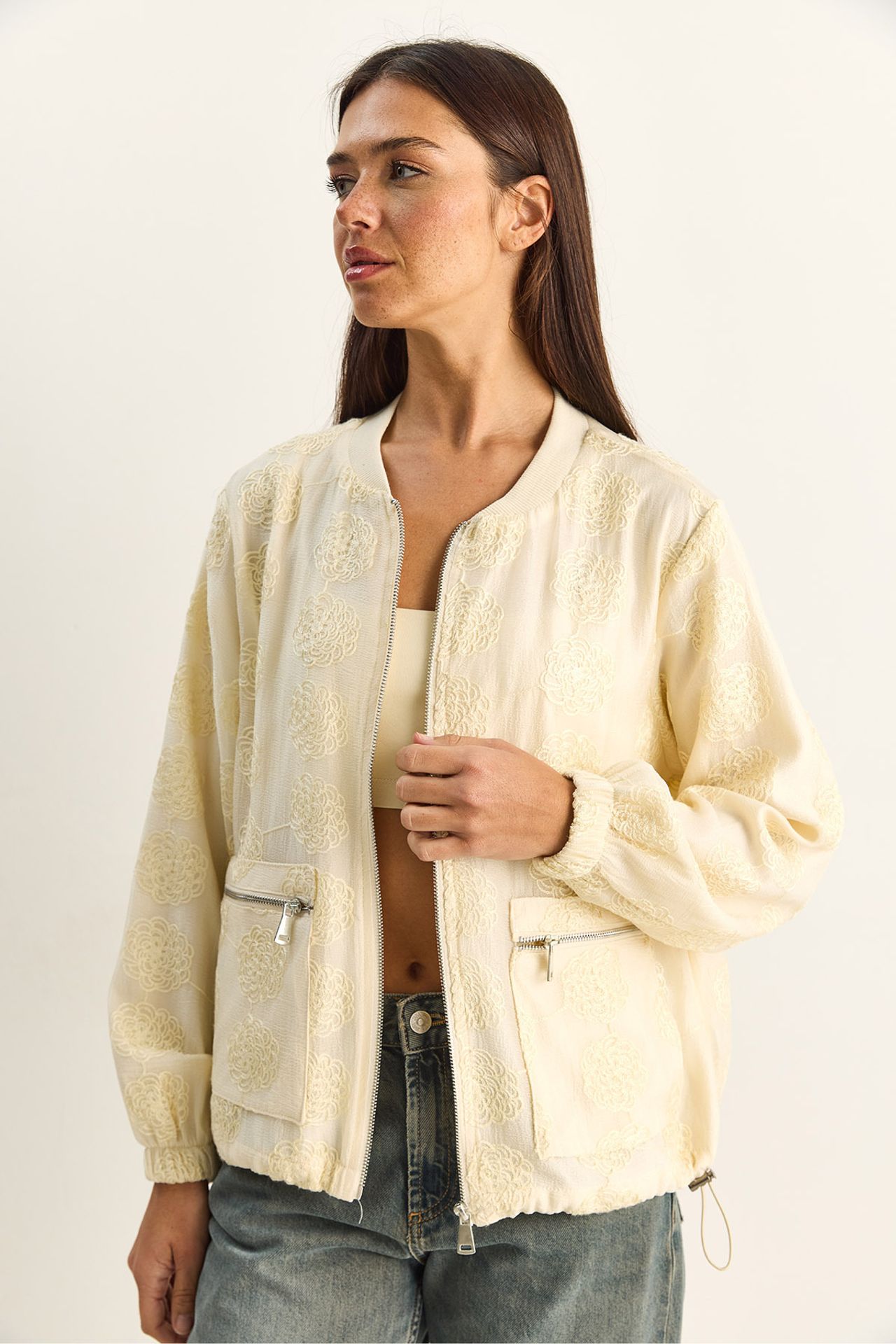 LUCCI Floral Embroidered Bomber Jacket 3