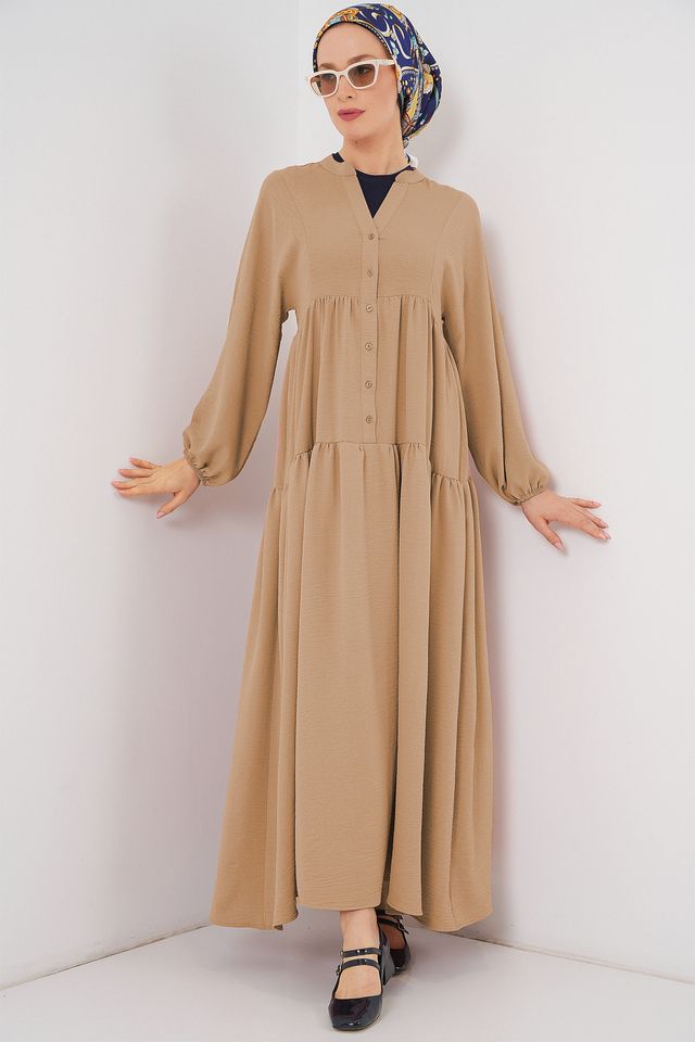 BDART V-Neck Button Closure Relaxed Fit Maxi Dress