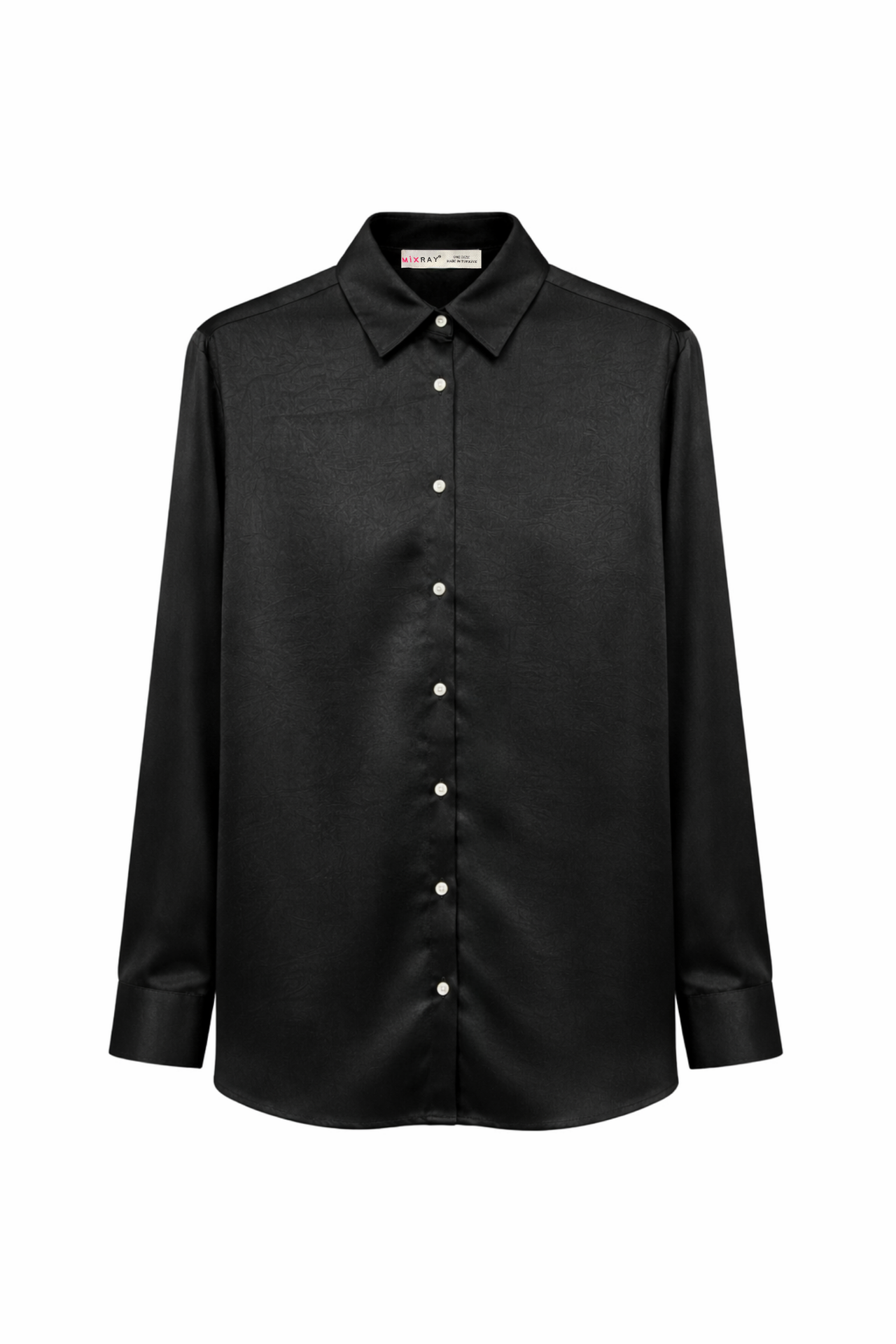 MIXRAY Regular Fit Satin Woven Button-Up Shirt 6