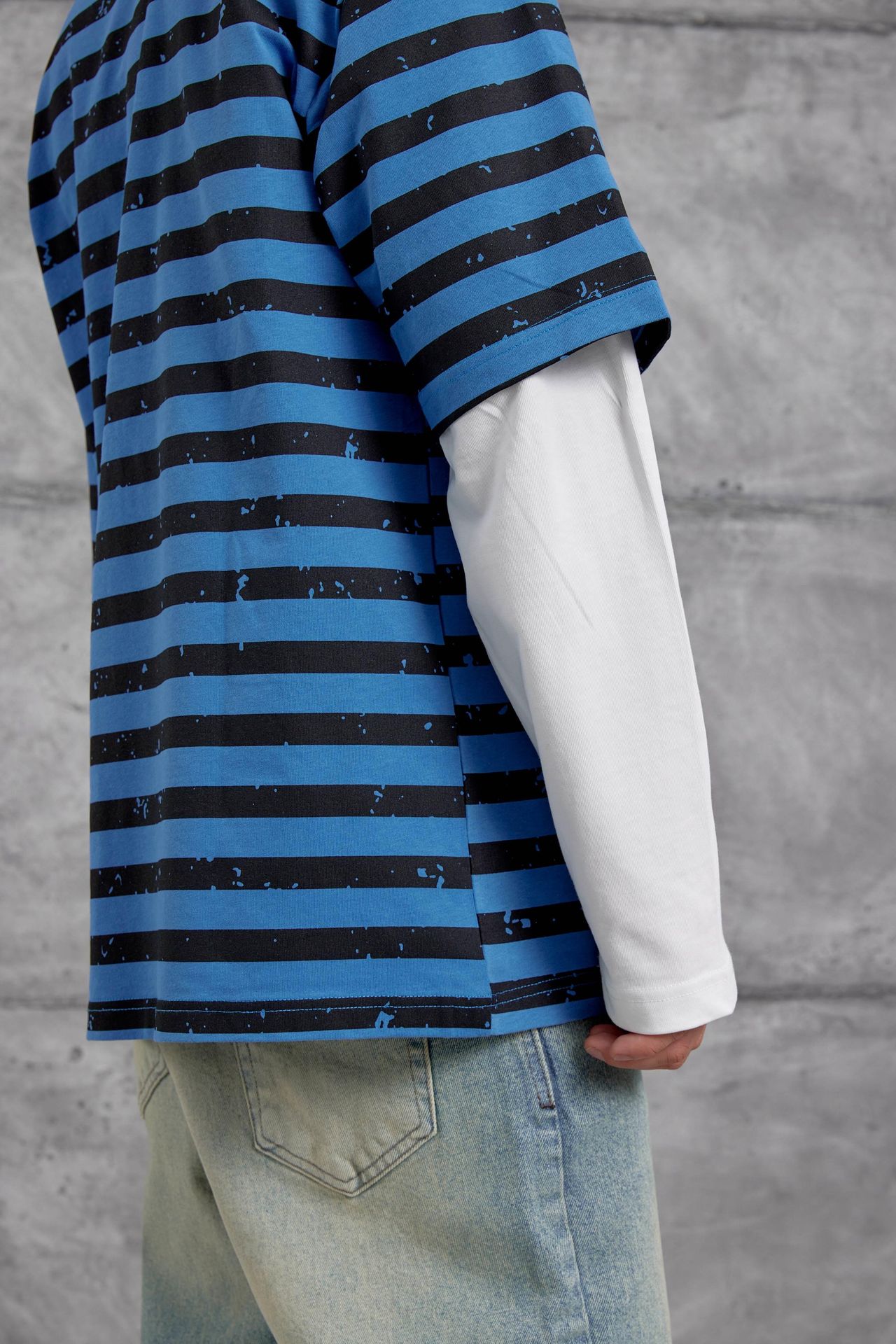 NOMARC Bol Çizgili Bisiklet Yaka Sweatshirt 2