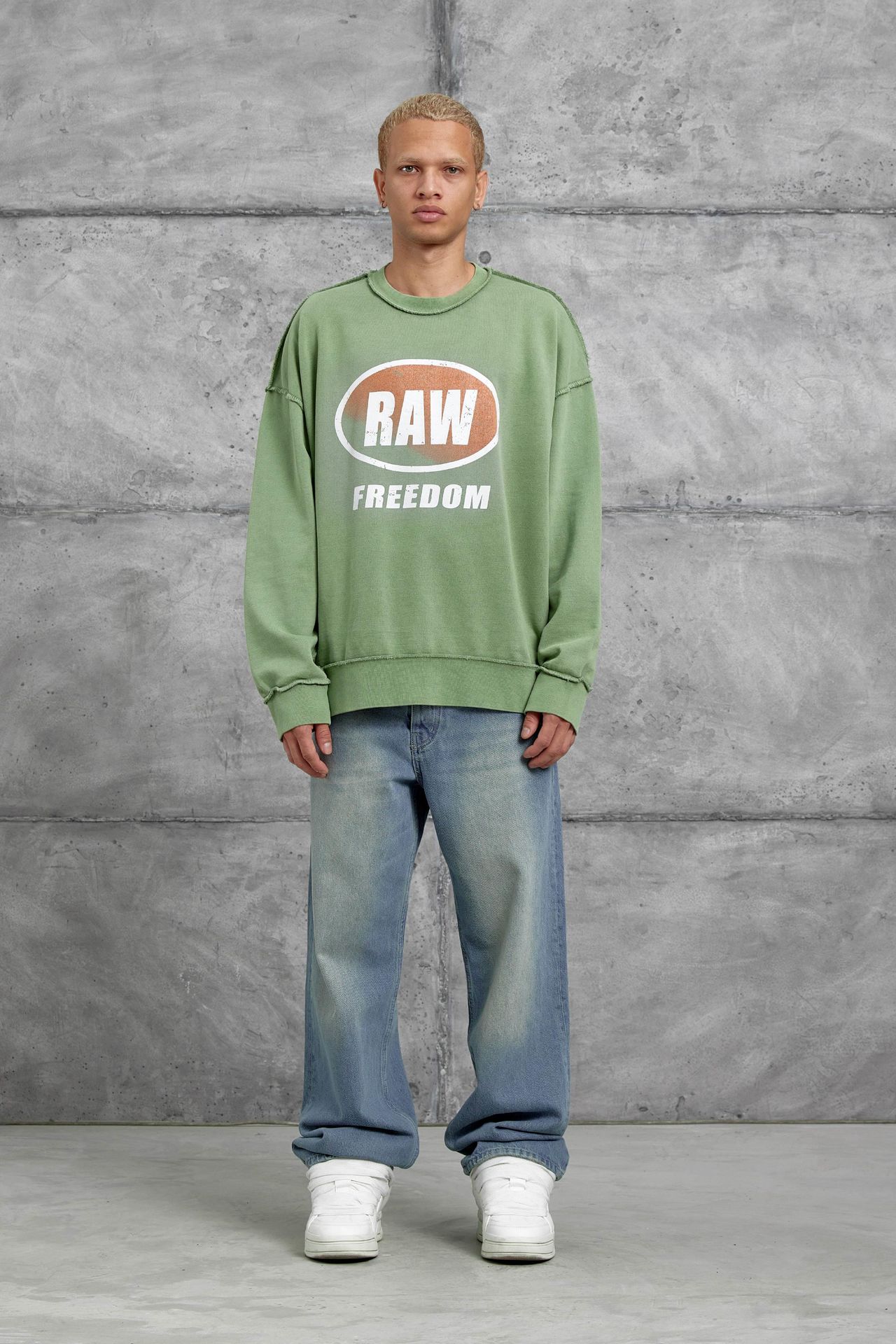 NOMARC Baskılı Oversize Bisiklet Yaka Sweatshirt 1