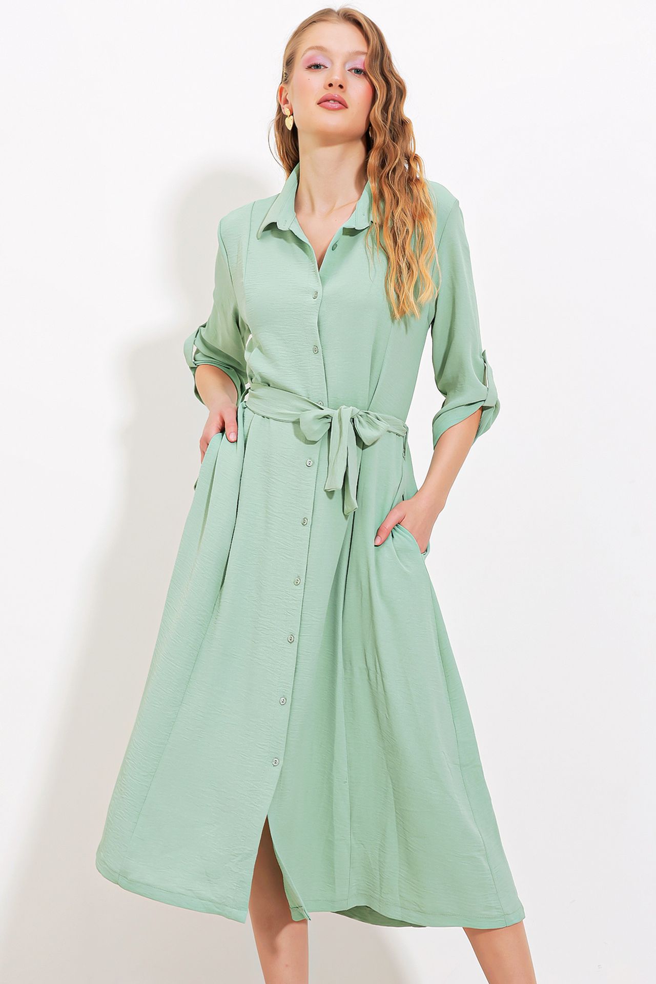 BDART Textured Midi Dress with Bow 1