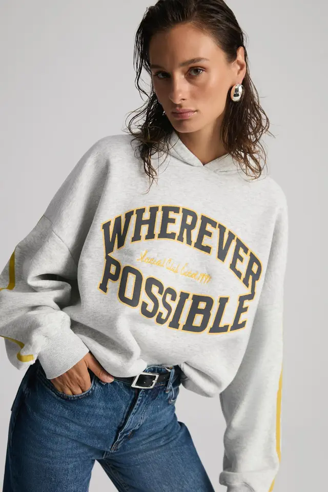 GRIMELANGE Printed Hooded Sweatshirt