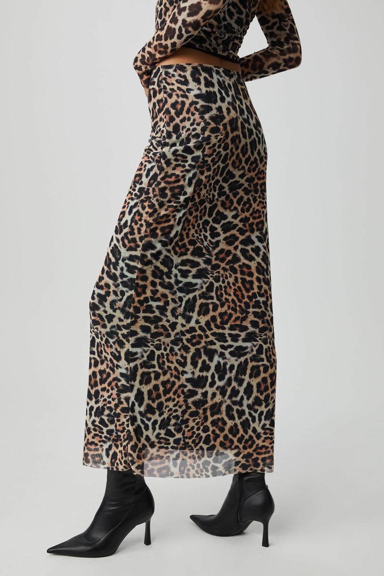 GRIMELANGE High Waist Leopard Maxi Skirt 4