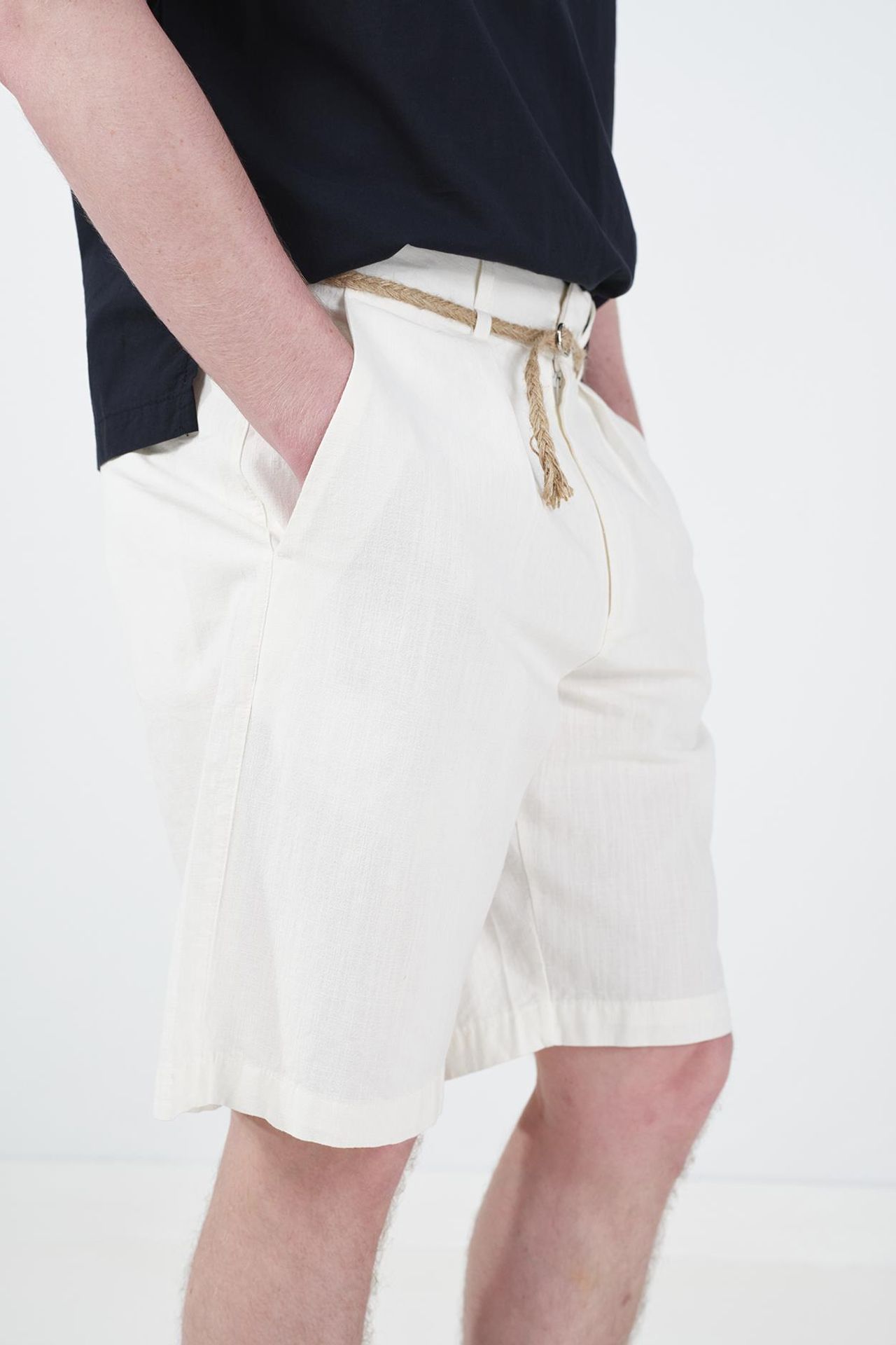 GIESTO Mid Waist Relaxed Fit Woven Tailored Shorts 4