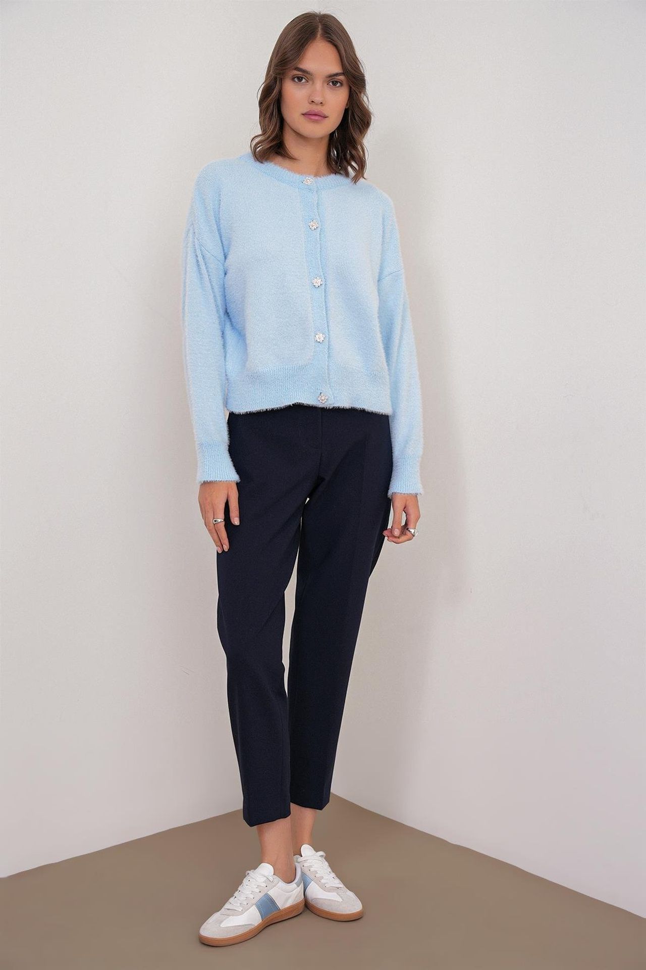 Mixray Oversized Jacquard Button Cardigan 2