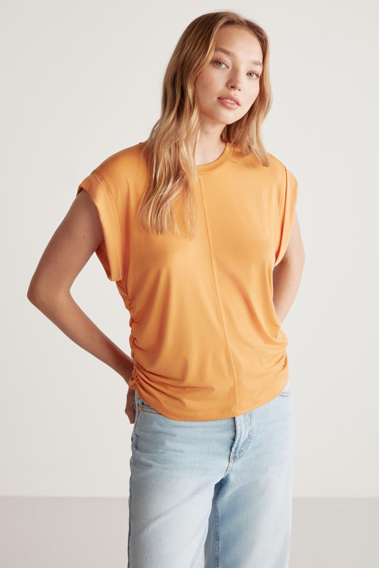 GRIMELANGE Oversized Sleeveless Crew Neck Blouse 2