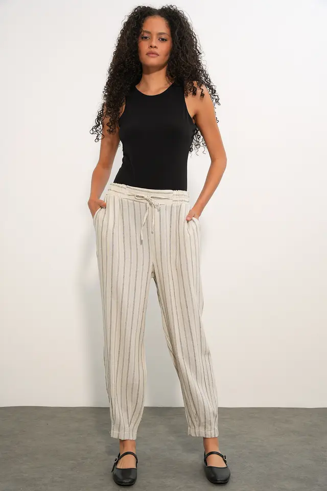 BDART Striped Linen-blend Jogger Pants