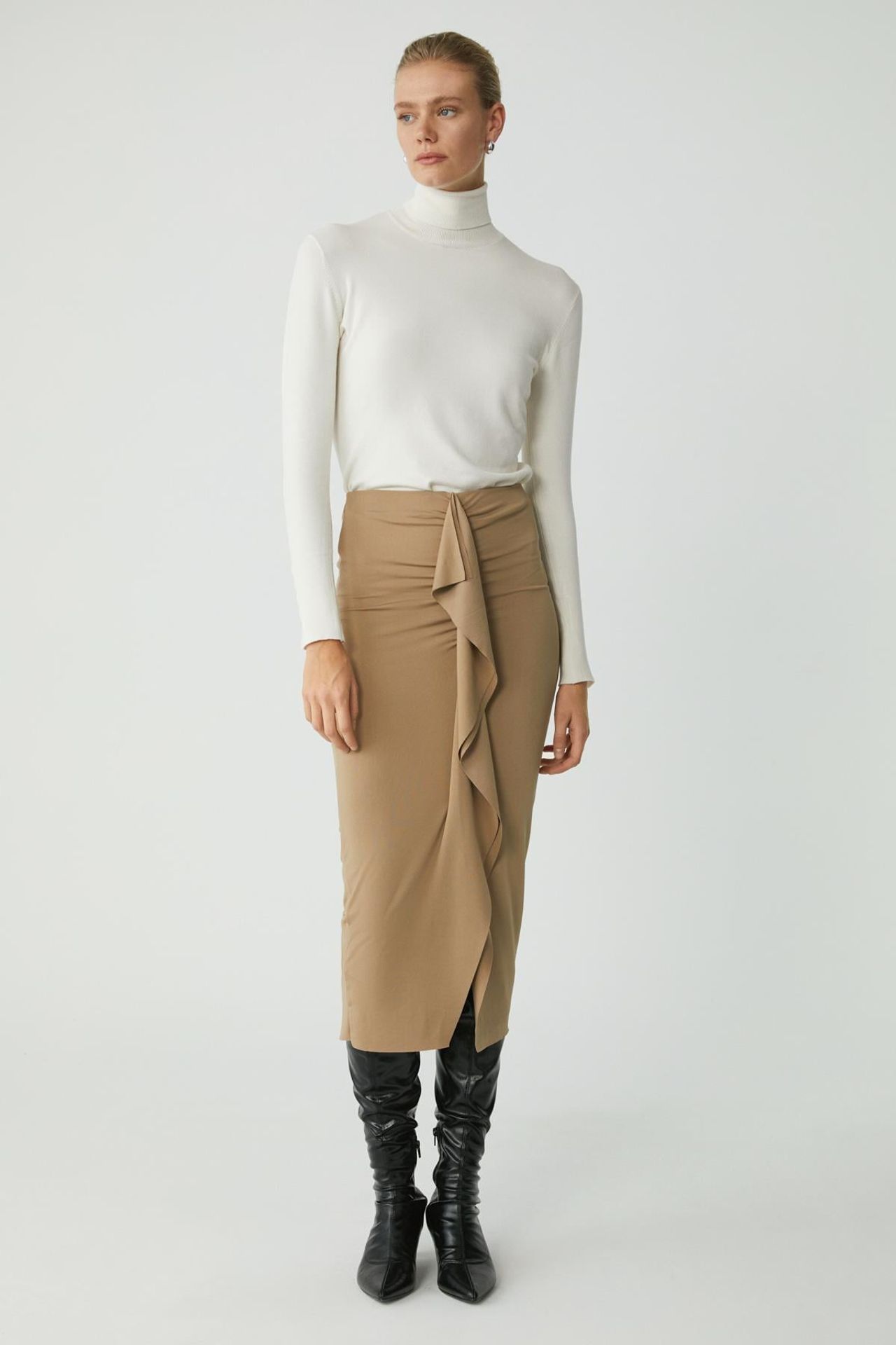 ETHIQUET High Waist Midi Pencil Skirt 2