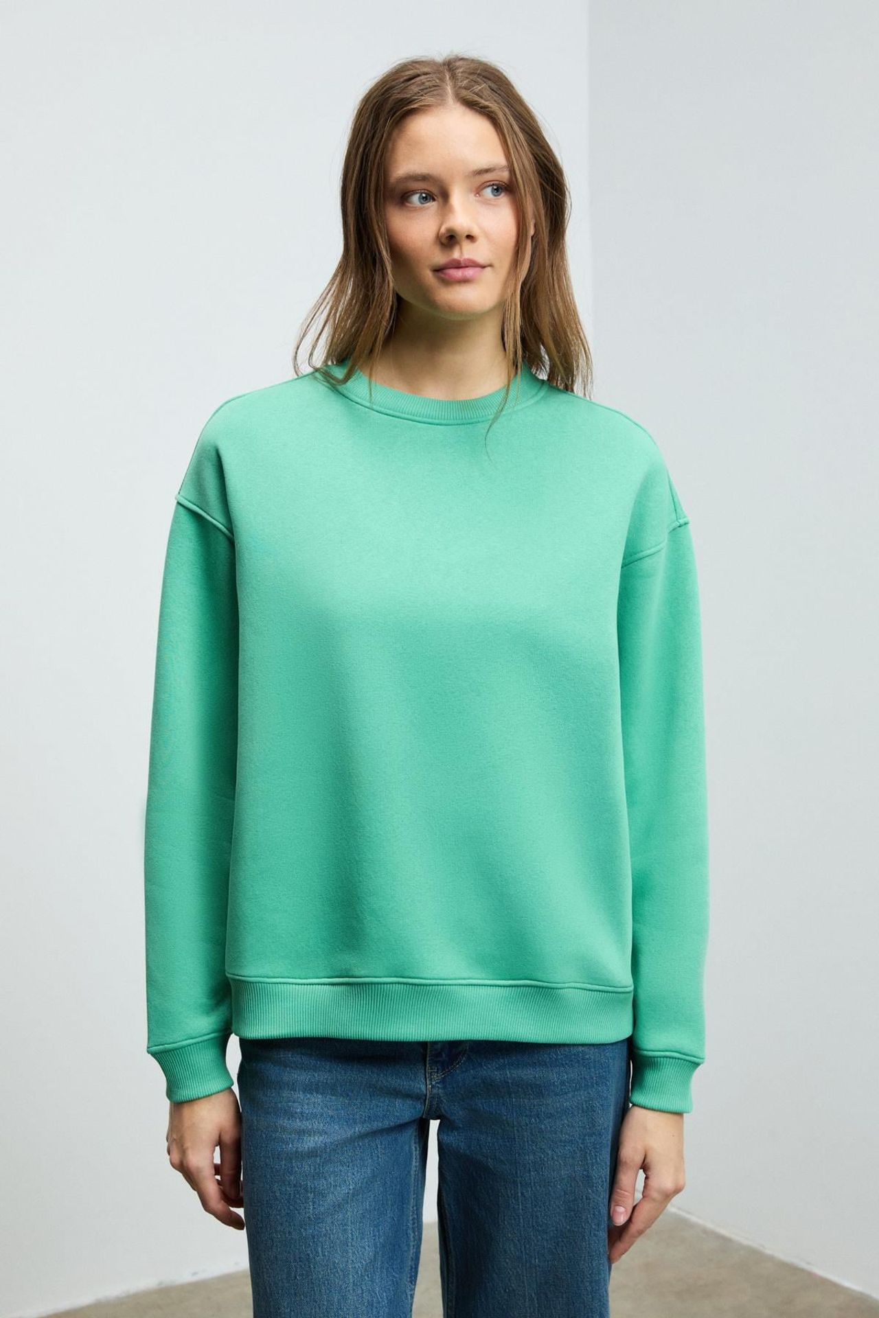GRIMELANGE Bol Kesimli Bisiklet Yaka Sweatshirt 2