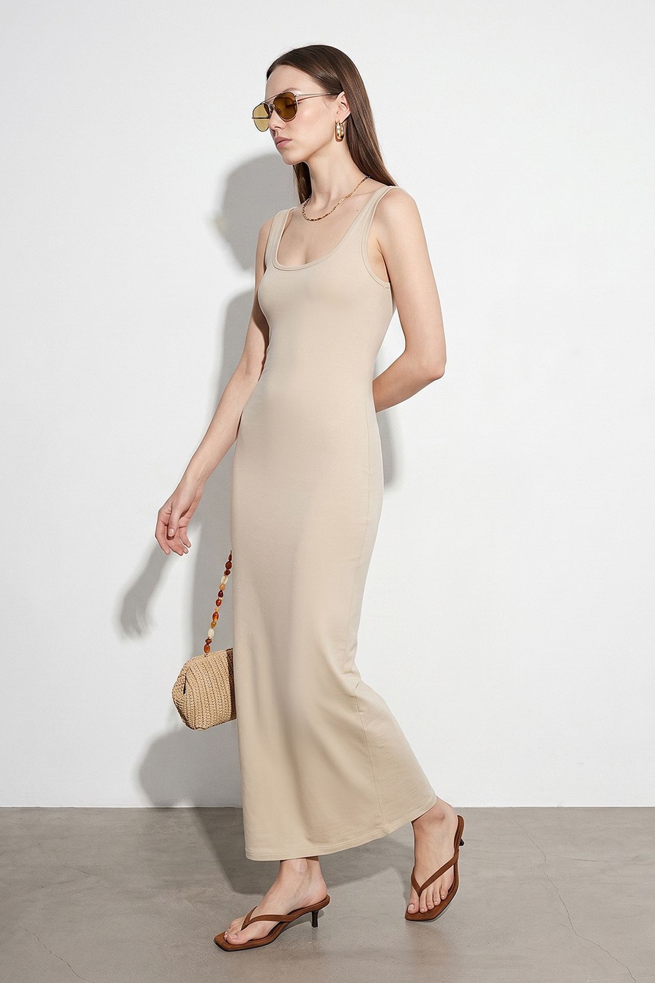 DILVIN Sleeveless Bodycon Midi Dress 4