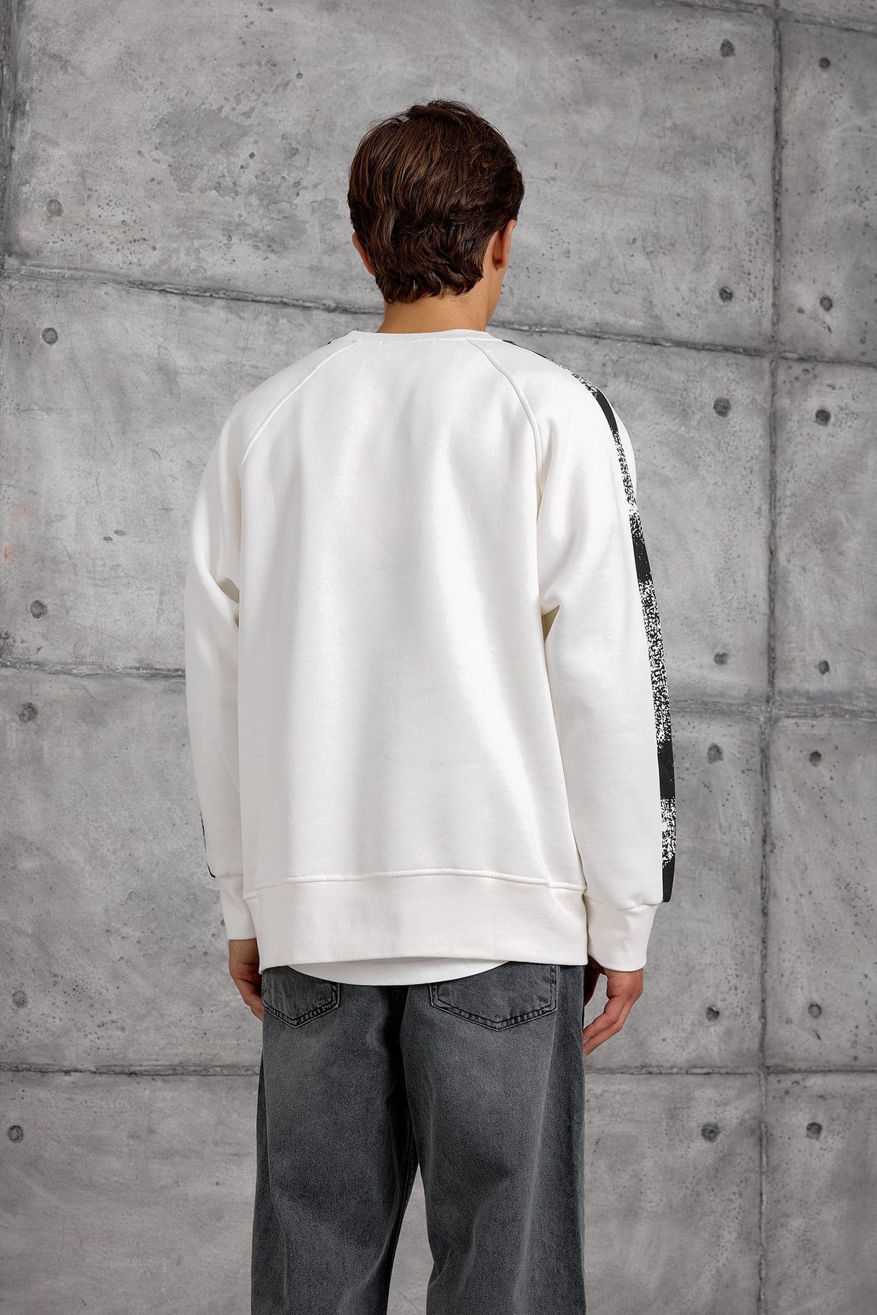 NOMARC Printed Striped Crew Neck Sweatshirt 5