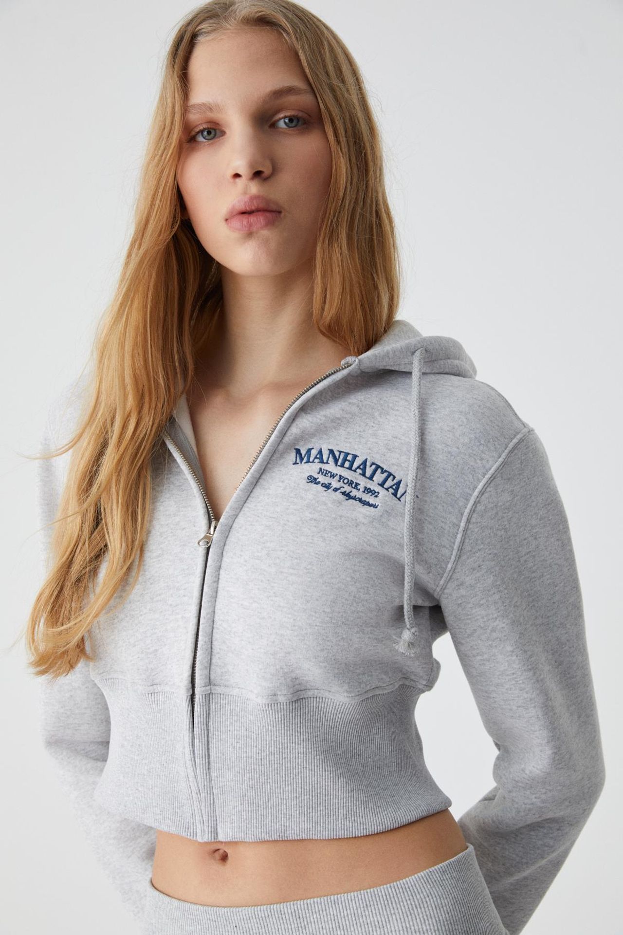 GRIMELANGE Crop Hooded Logo Zip Sweatshirt 3