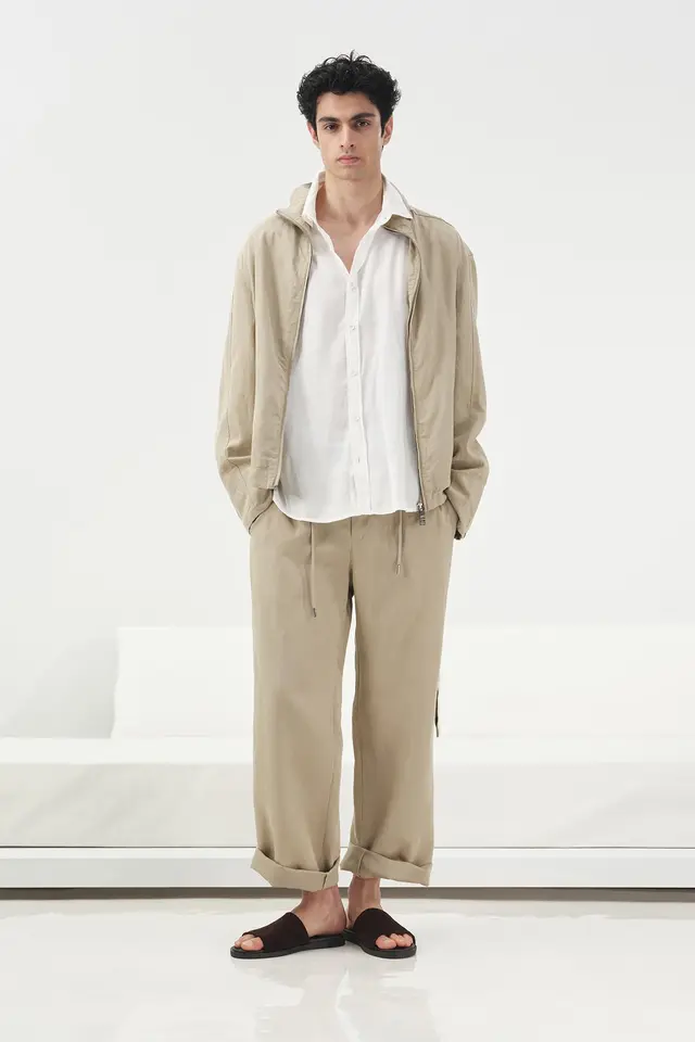 GIESTO Men's Tencel-linen Zip-front Jacket