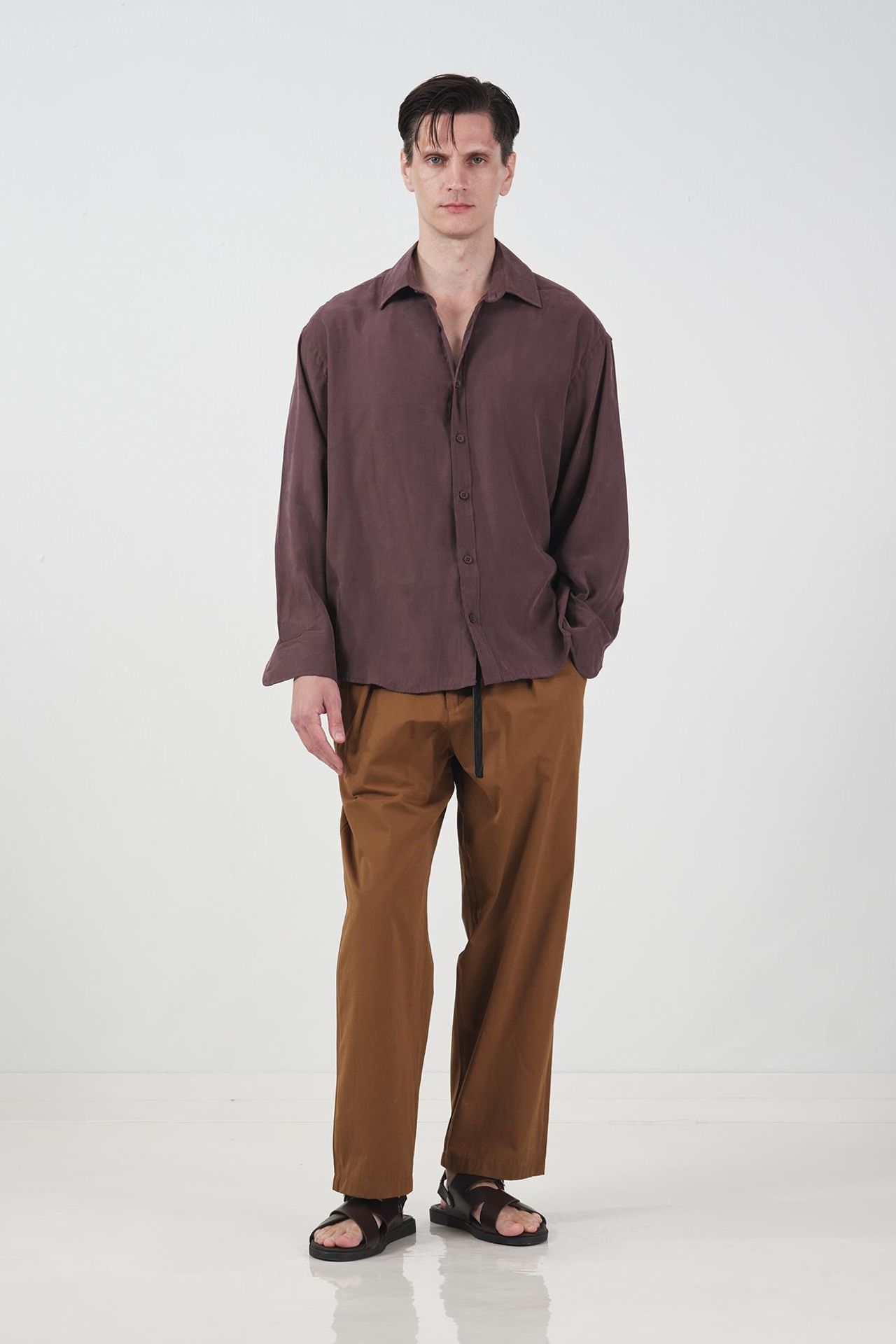 GIESTO Oversized Long Sleeve Button-Up Shirt 1