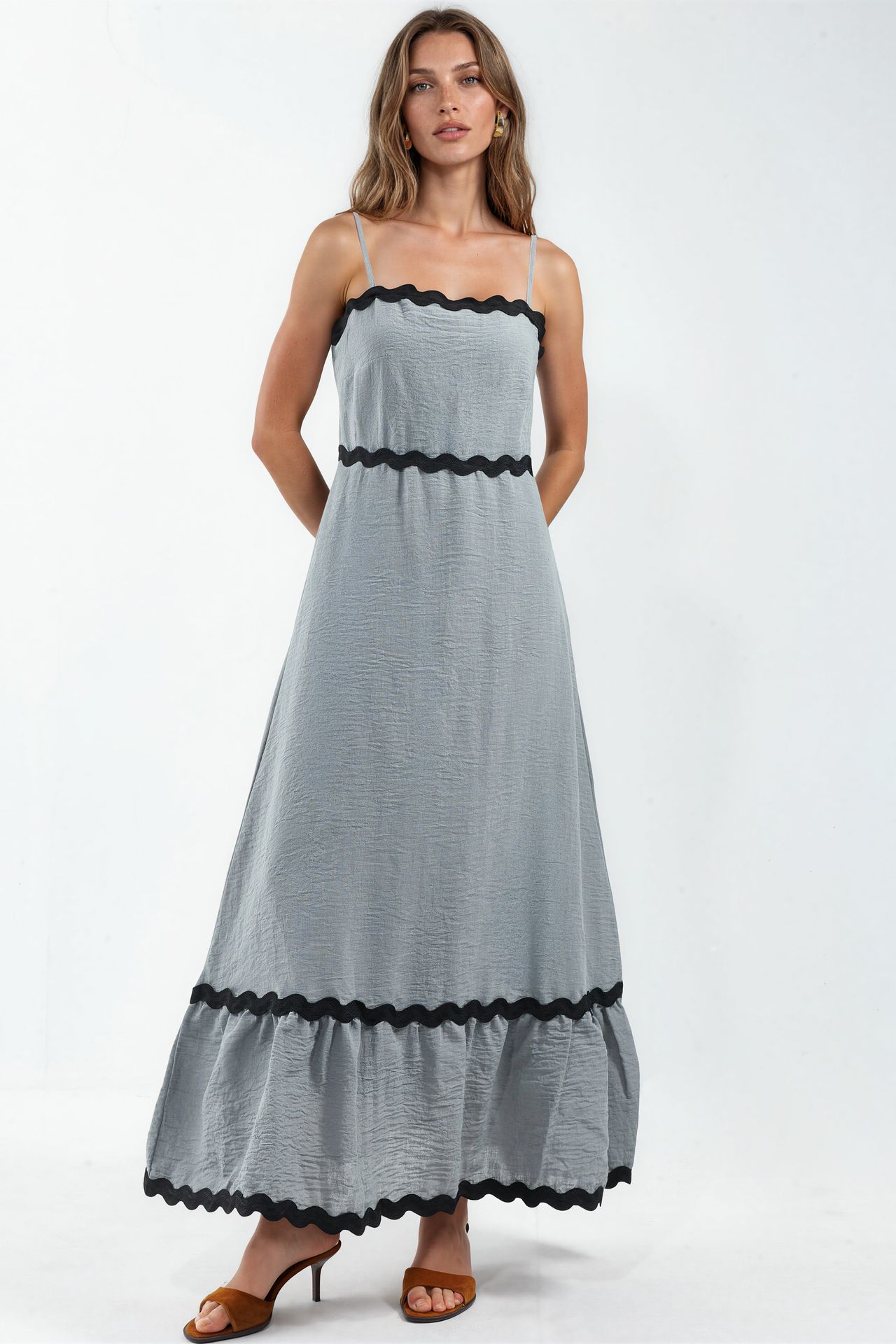 MSN Strapless Linen Maxi Dress 1