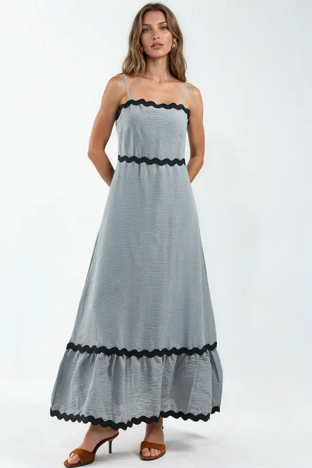 MSN Strapless Linen Maxi Dress