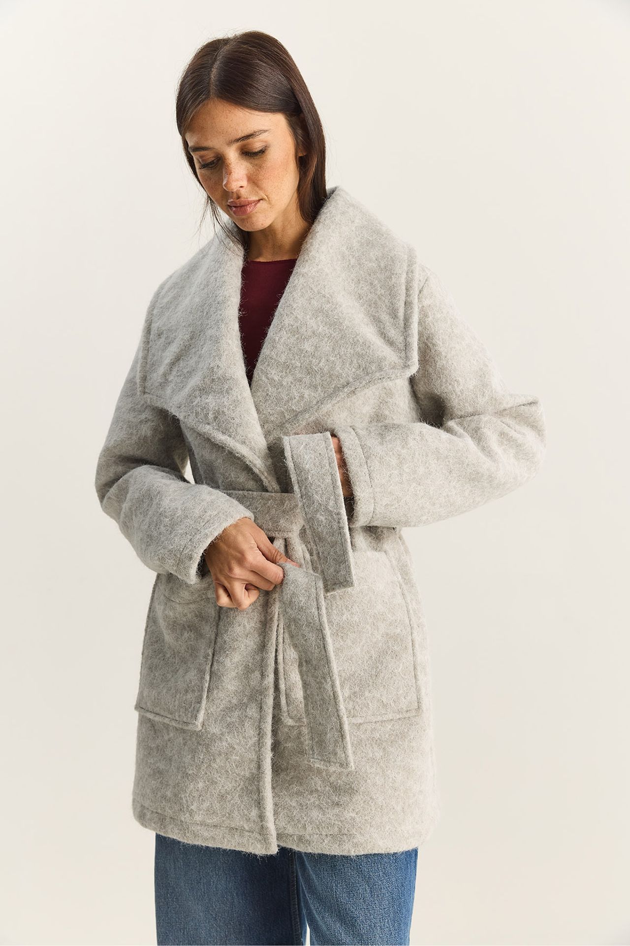 LUCCI Textured Midi Coat 6