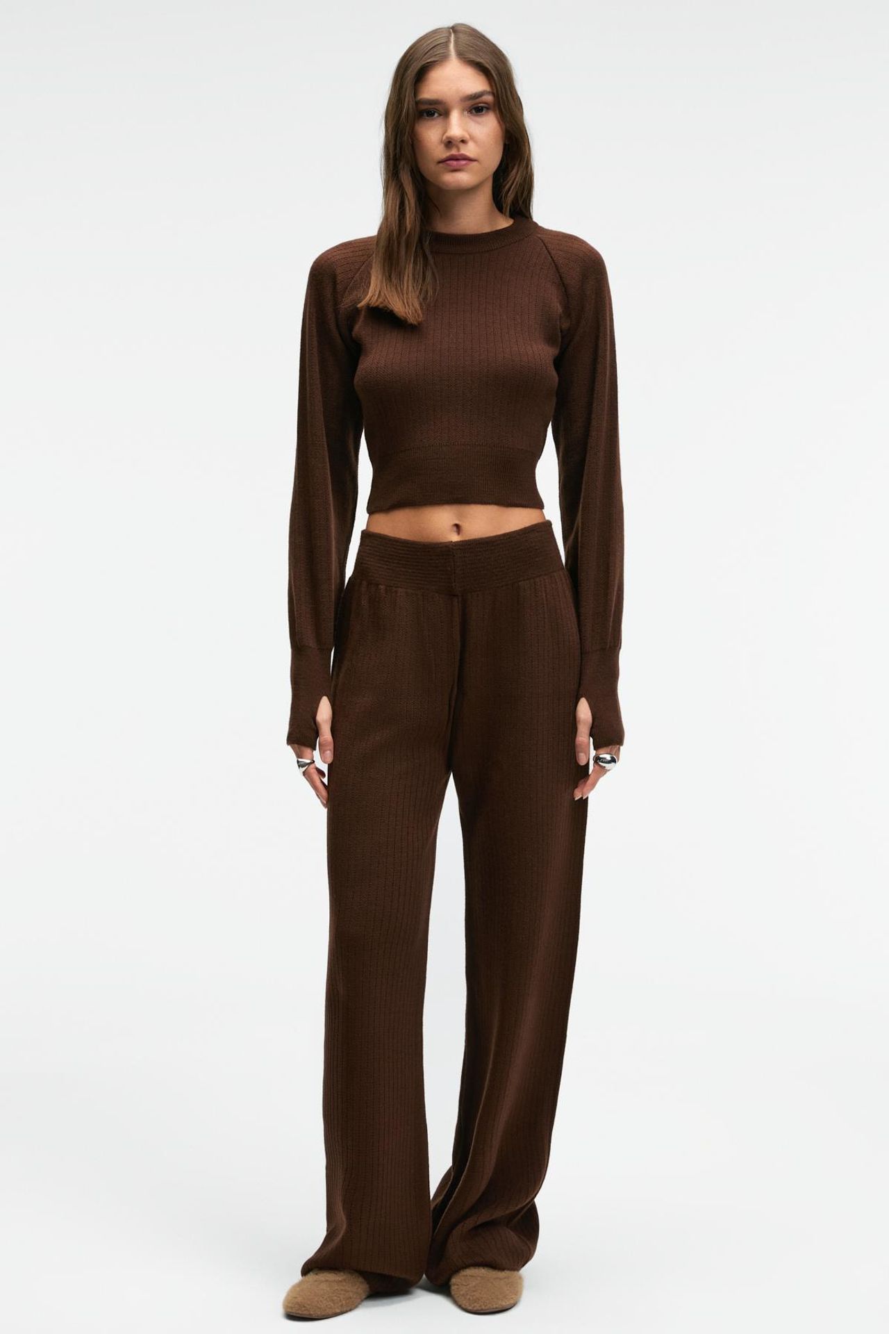 GRIMELANGE Ribbed Crew Neck 2-Piece Co-ord 3